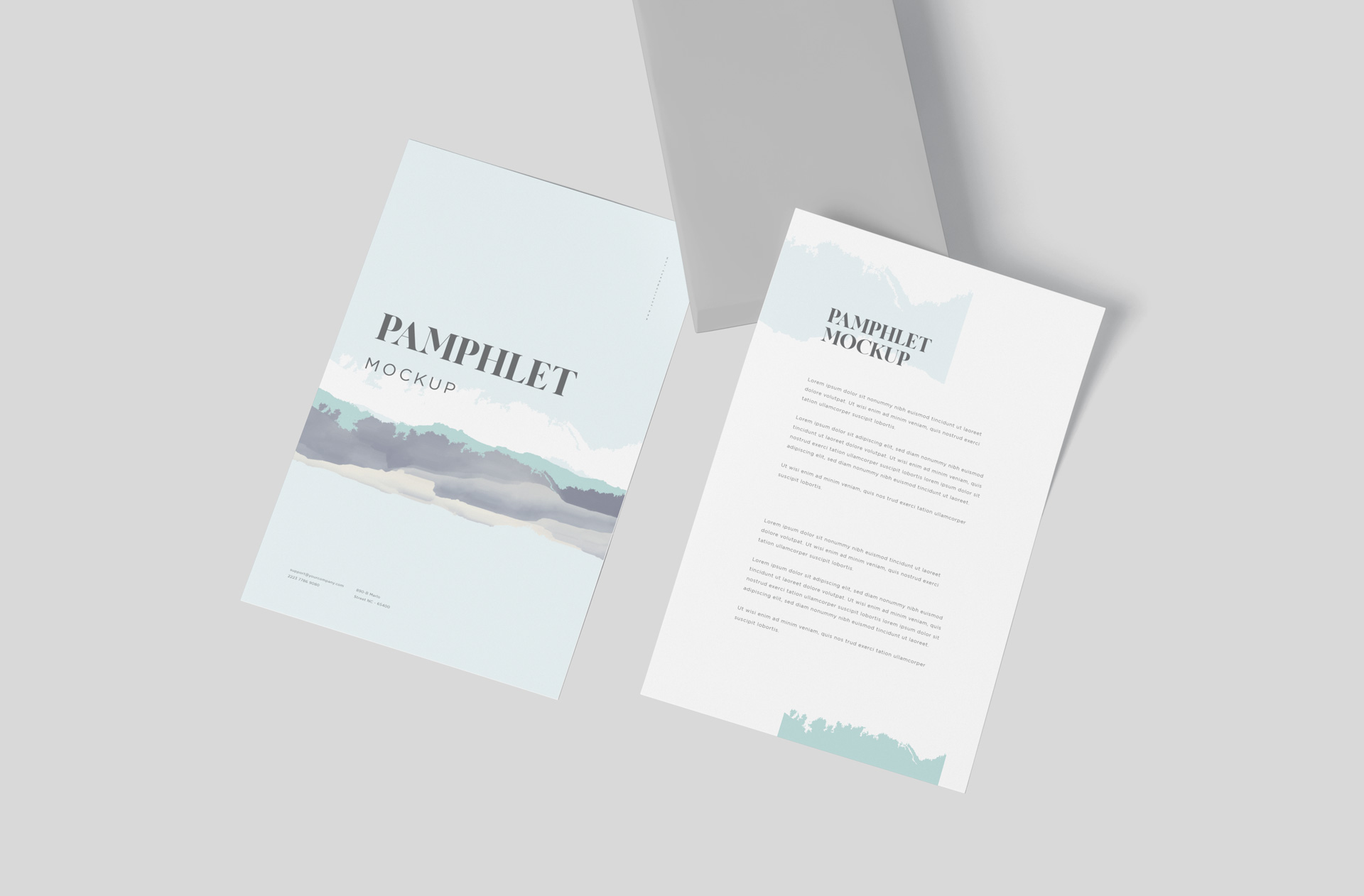 Floating A4 Pamphlet Mockup – Unique Perspective
