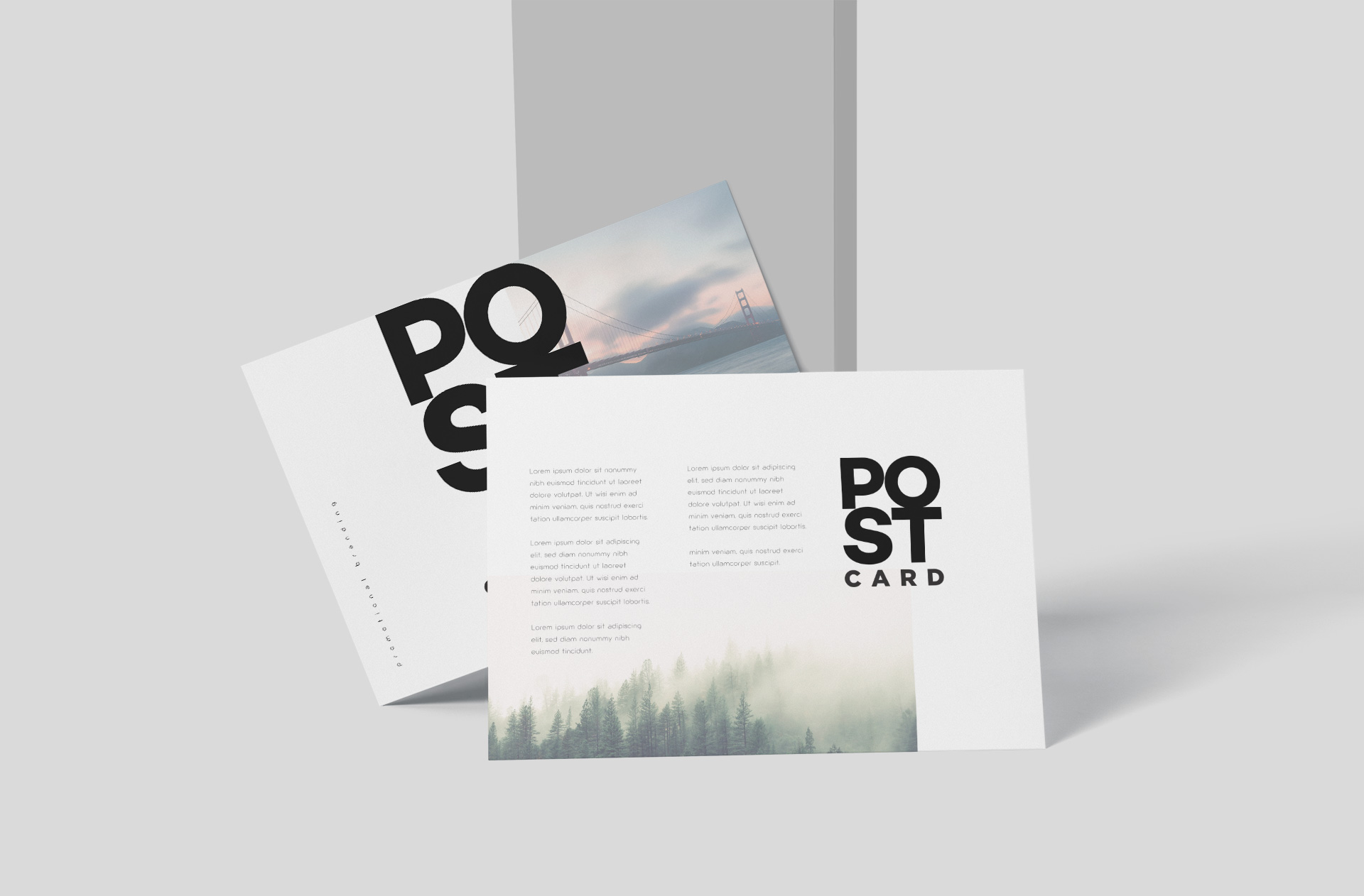 Realistic Postcard Mockup – Front & Back View