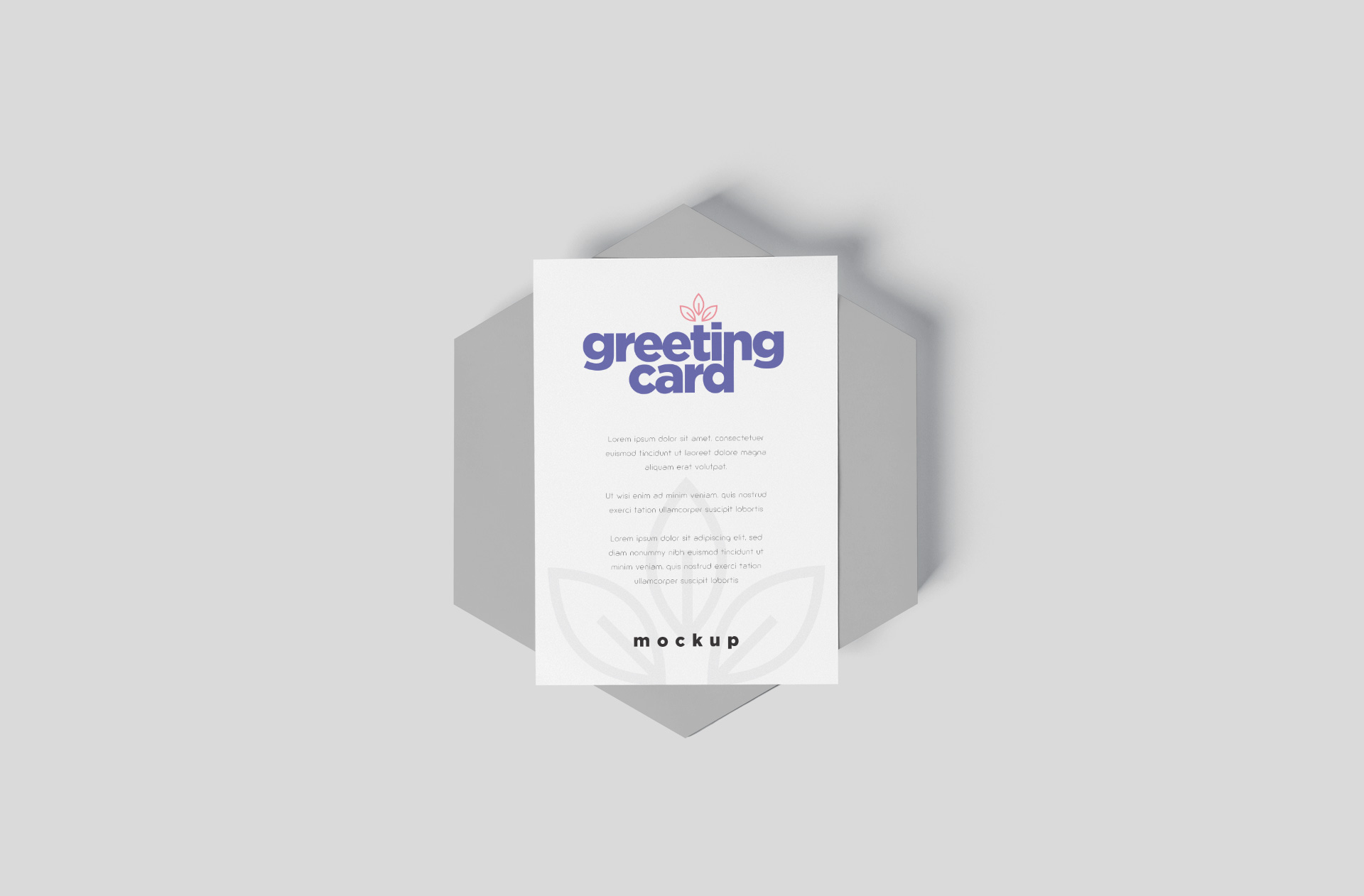 Modern Greeting Card Mockup with Soft Shadows