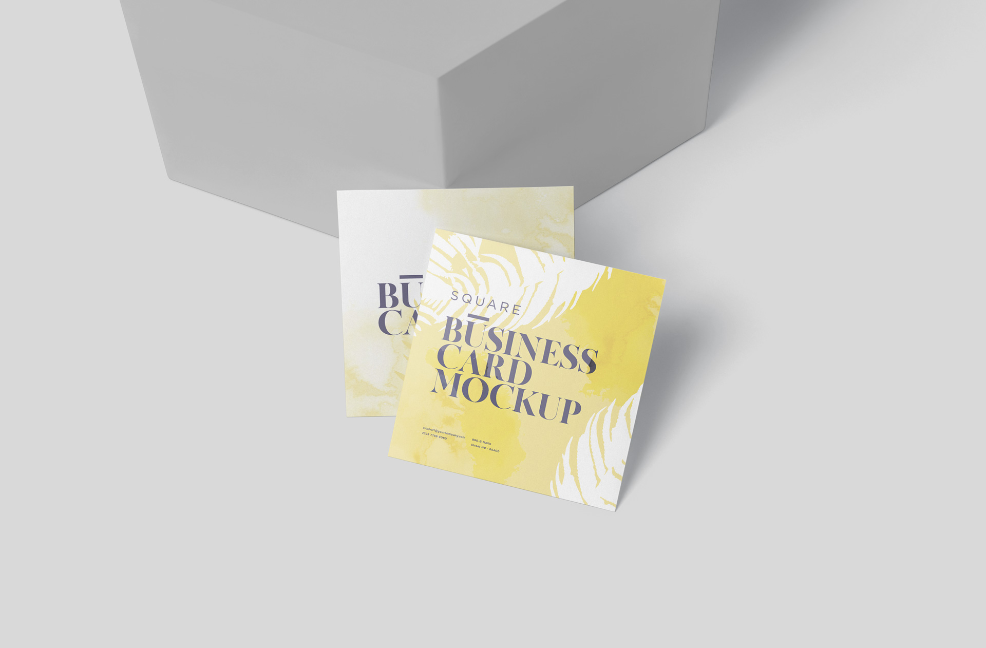 Square Business Card Mockup Set – Realistic PSD