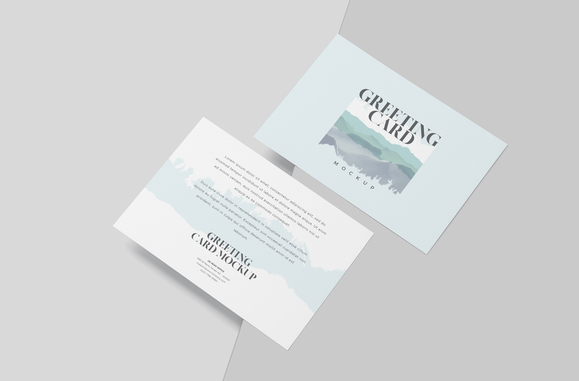 Minimalist Landscape Greeting Card Mockup PSD