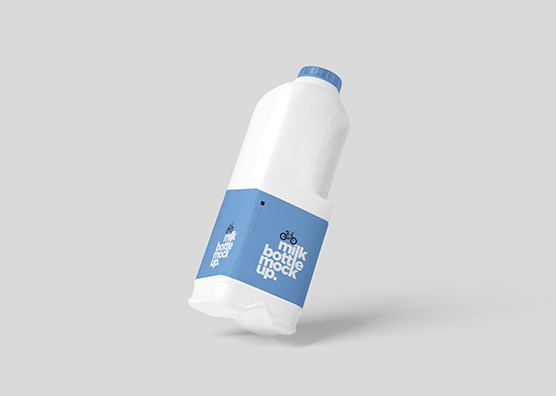 High-Quality Plastic Milk Bottle Mockup – Food Packaging