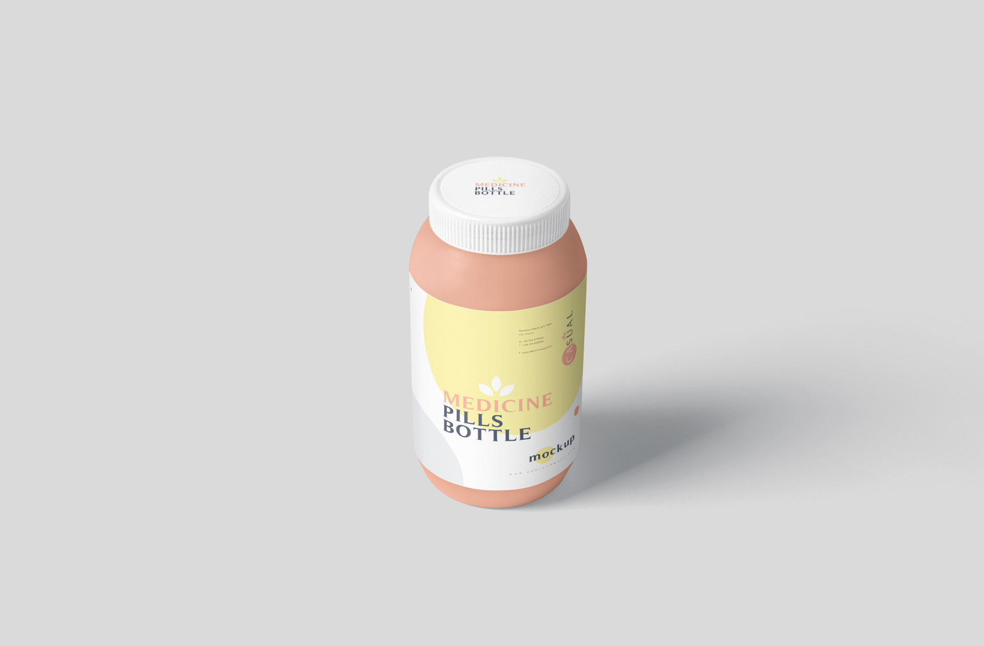 Realistic Medicine Pills Bottle Mockup – PSD