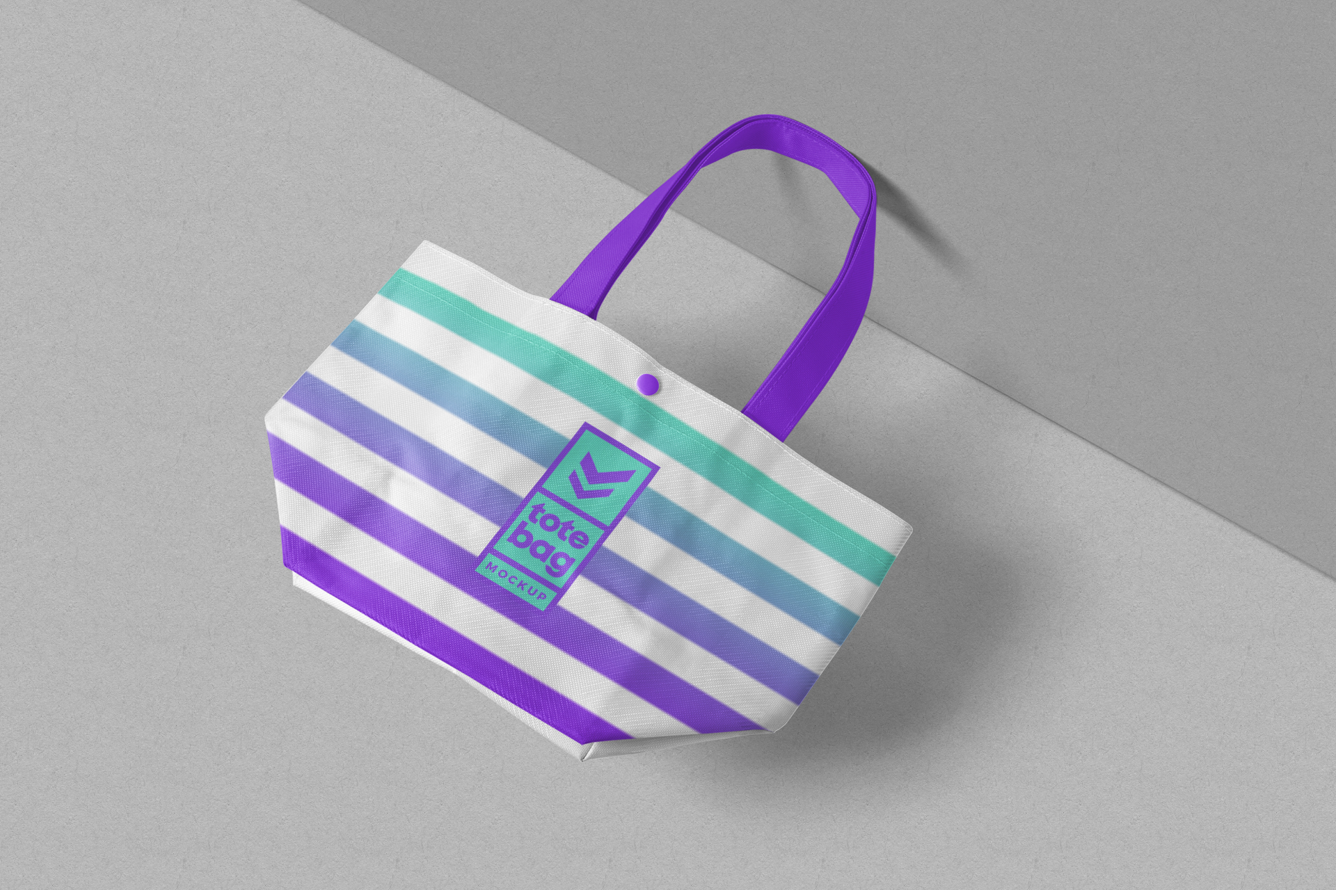 Striped Fabric Tote Bag Mockup