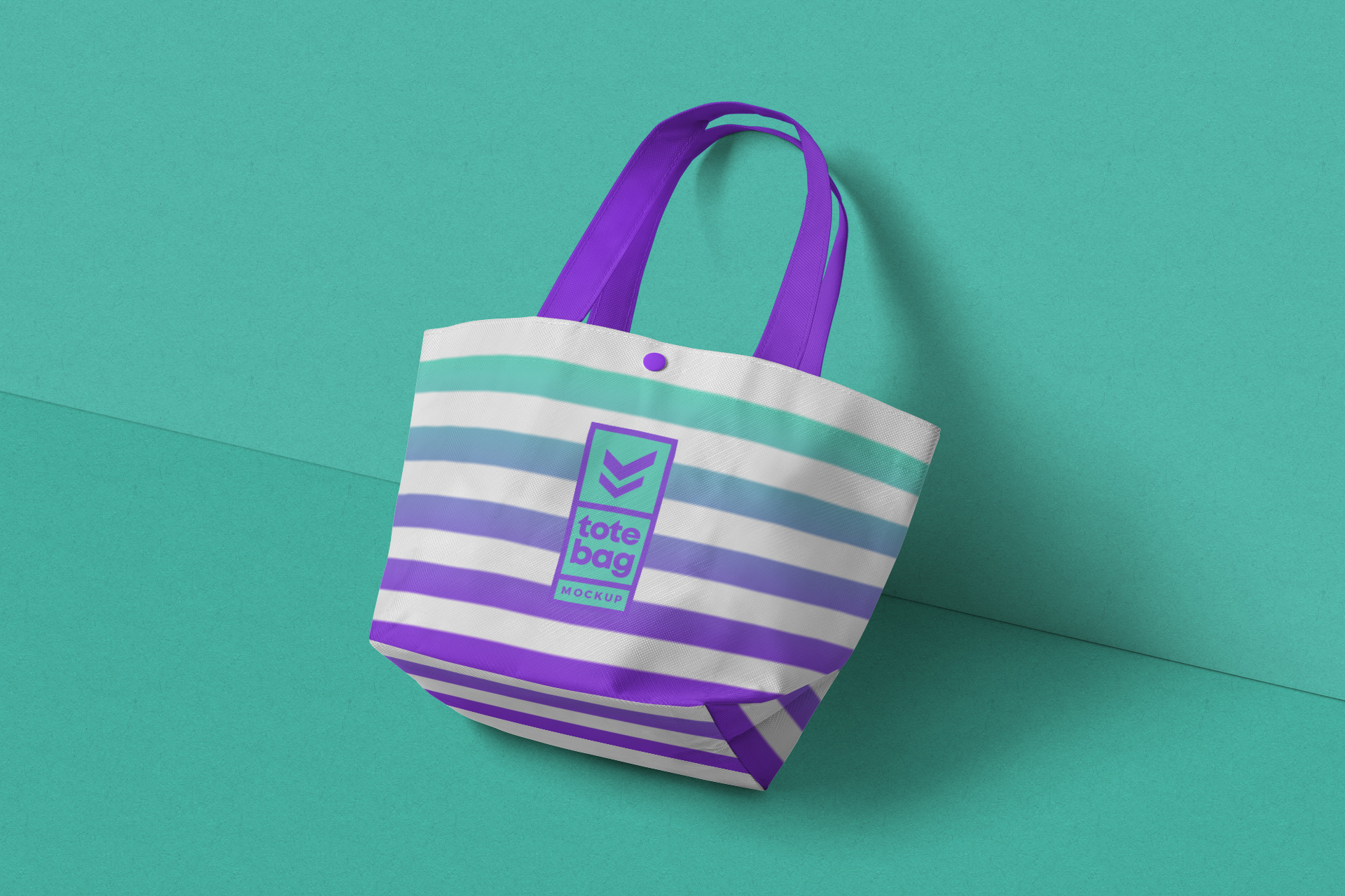 Fashionable Striped Tote Bag Mockup