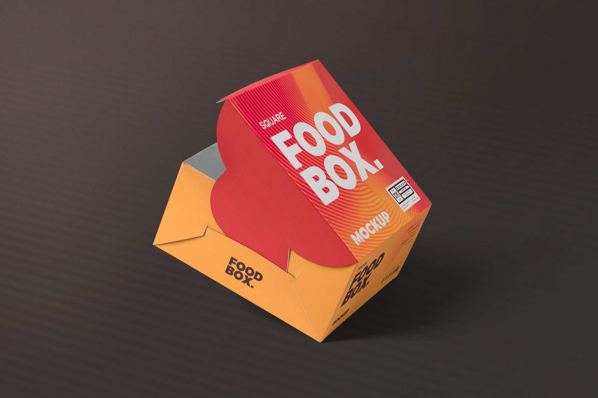 Square Food Packaging Box Mockup