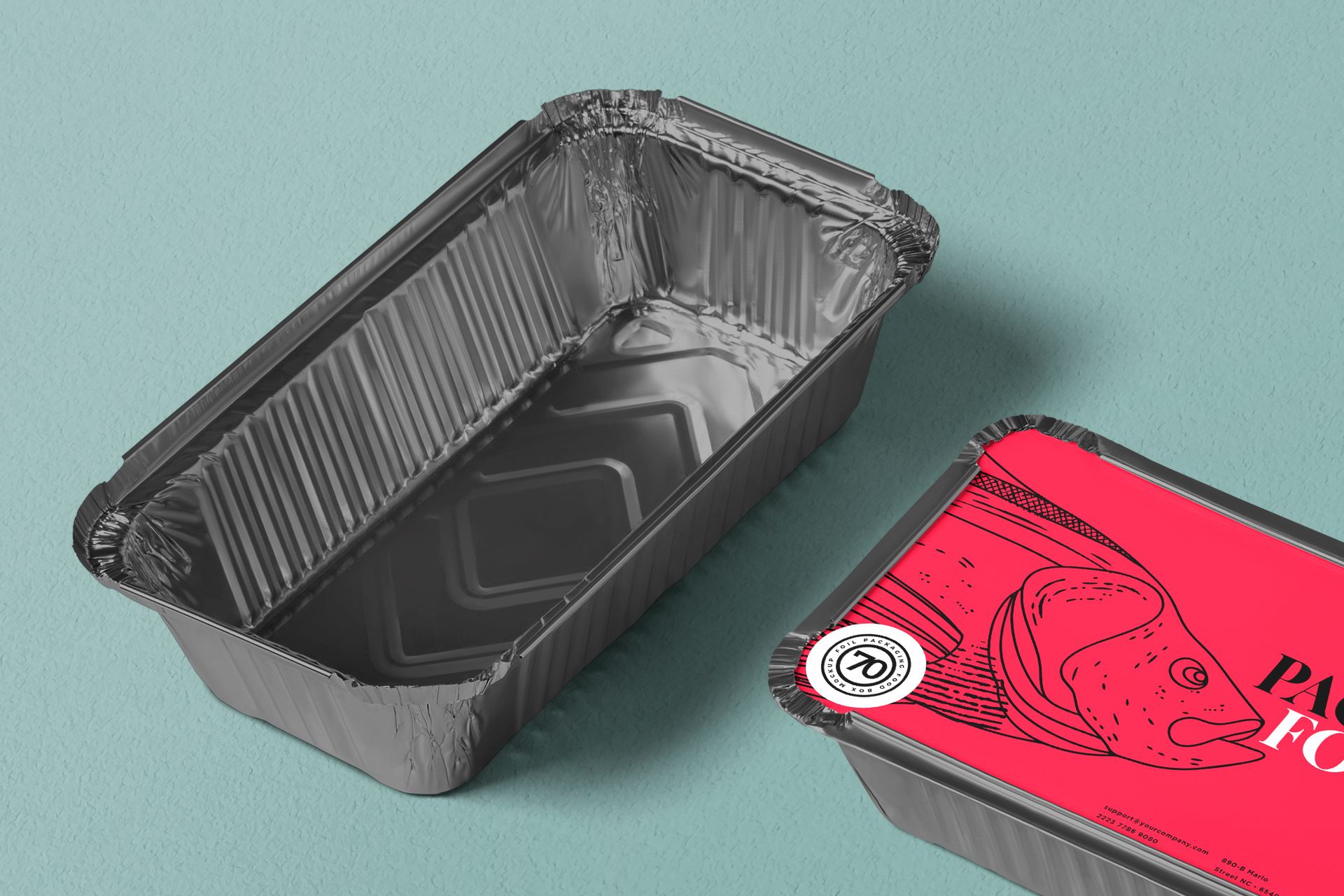 aluminum food box mock-up