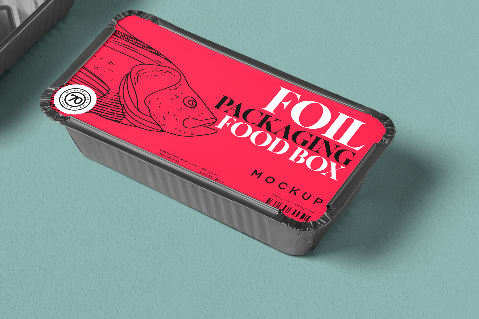 aluminum food box mock-up