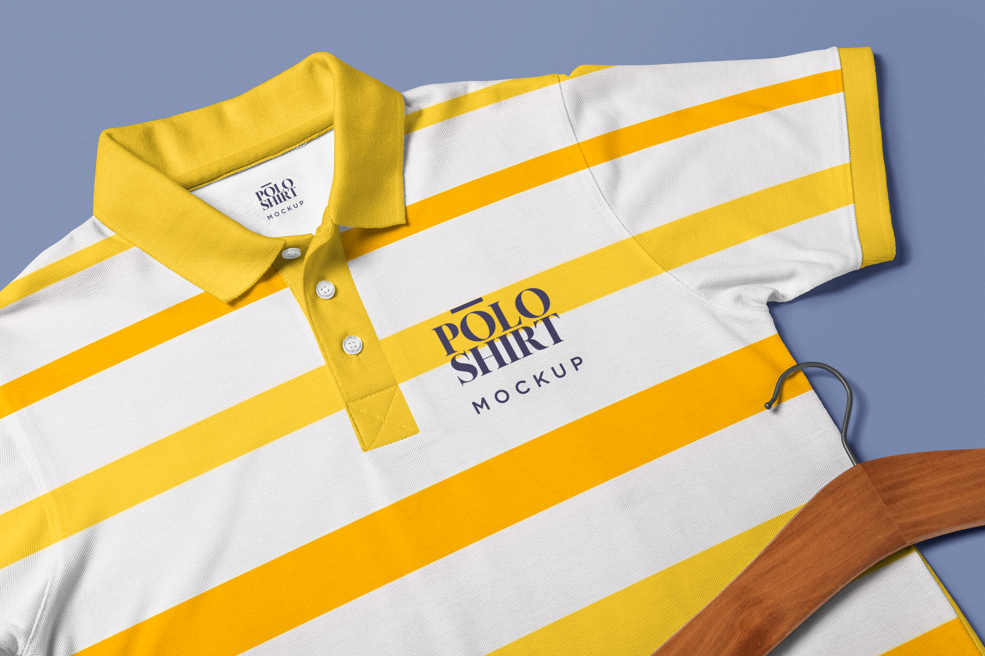 Striped Polo Shirt Mockup High-Quality Apparel PSD
