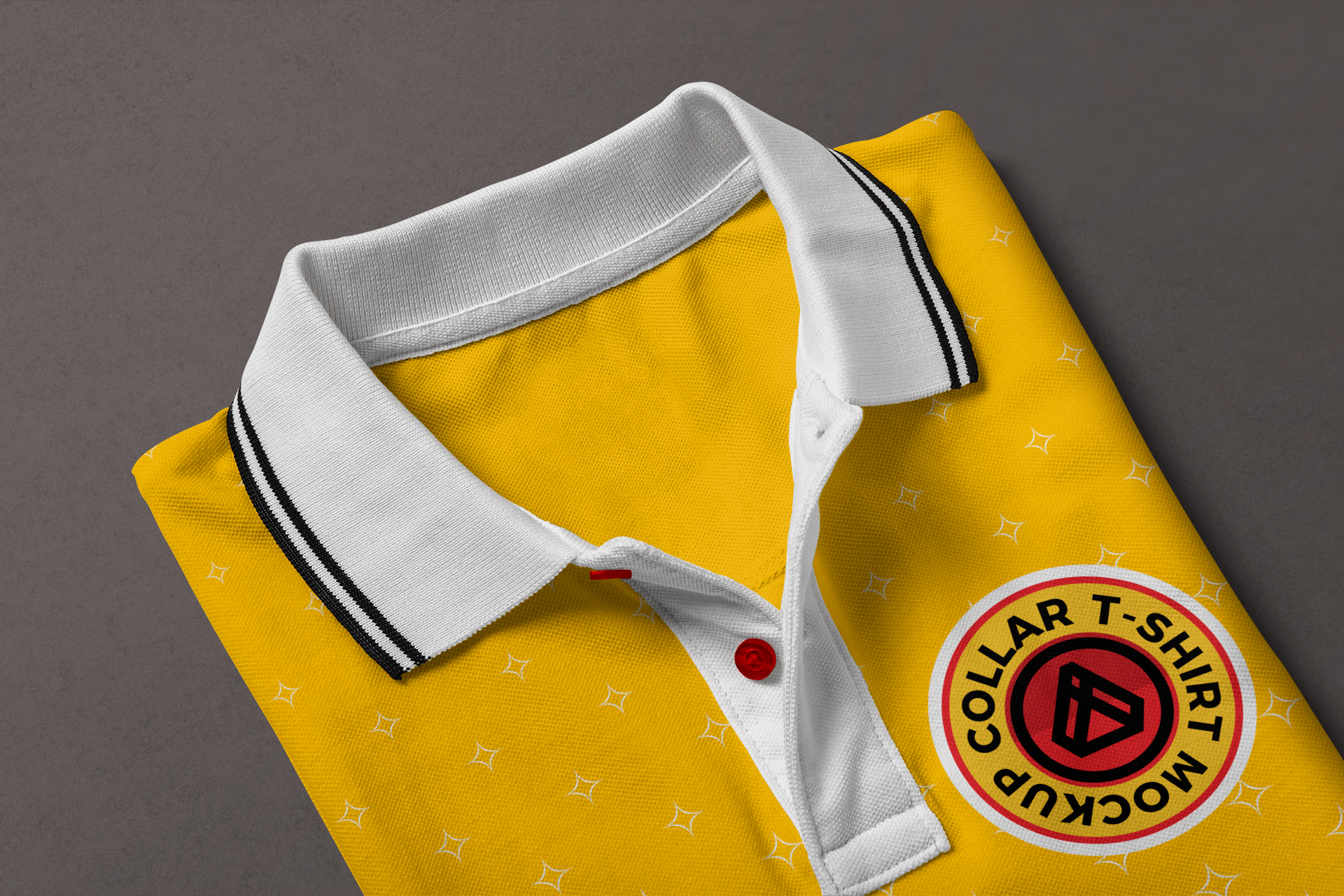 Classic Collar T-Shirt Mockup Customizable PSD