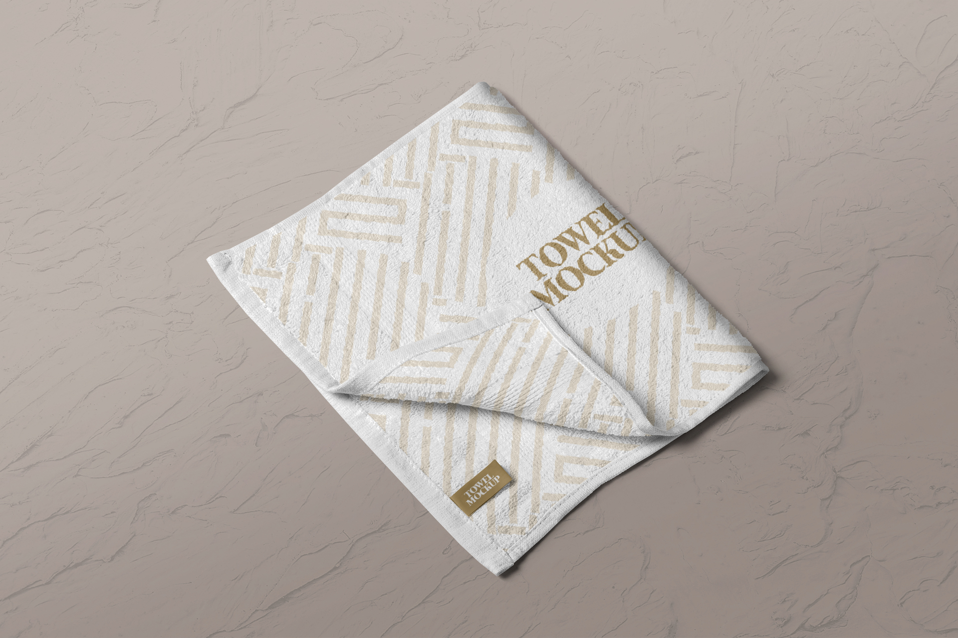 Folded Towel Mockup Realistic Soft Cotton Fabric