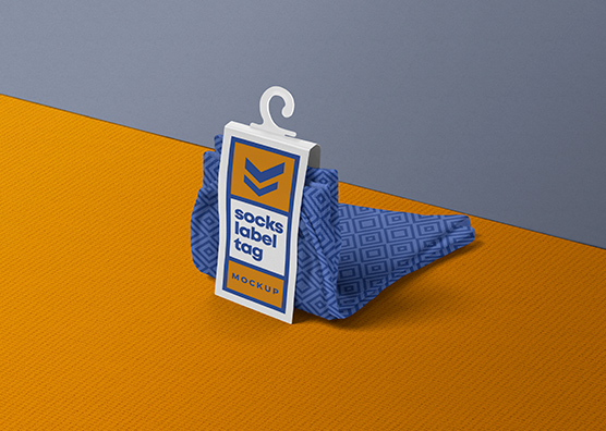 Socks Label Tag Mockup Realistic PSD Template