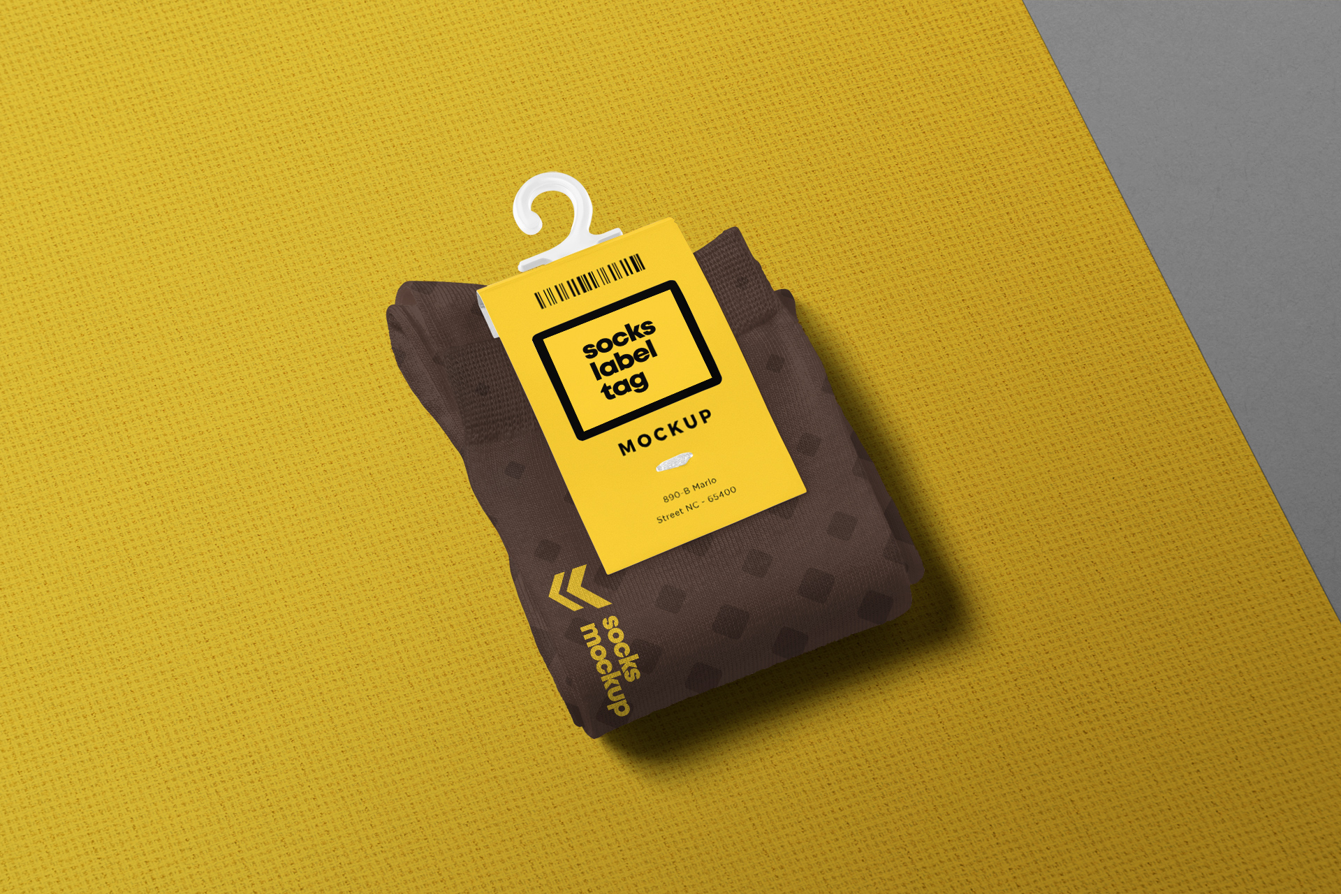 Socks Label Tag Mockup Folded Socks Packaging