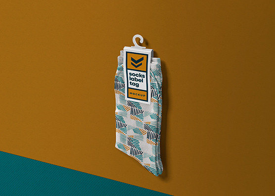 Socks Label Tag Mockup Retail Display Packaging