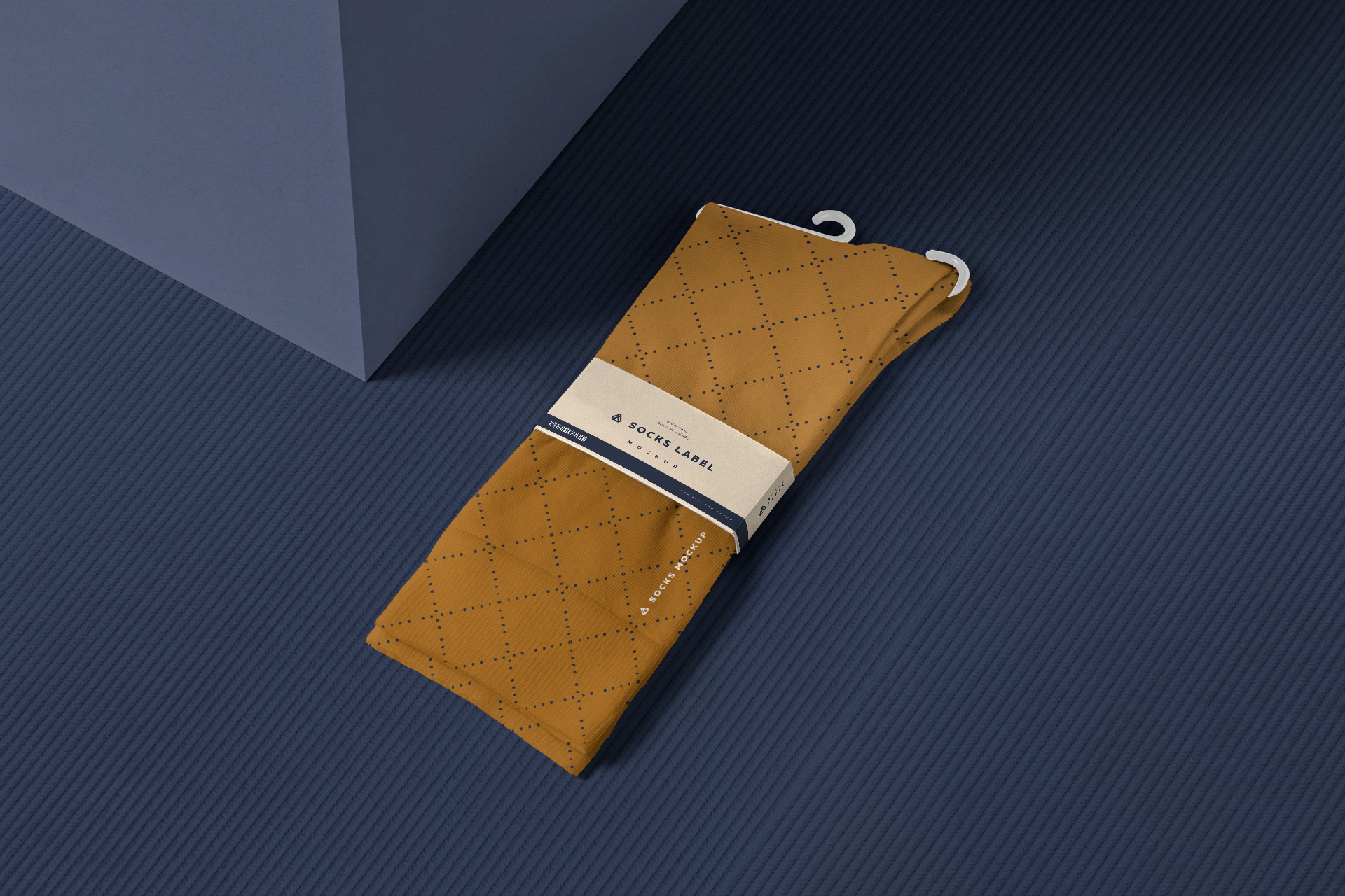 Hanging Socks Label Mockup Retail Display PSD