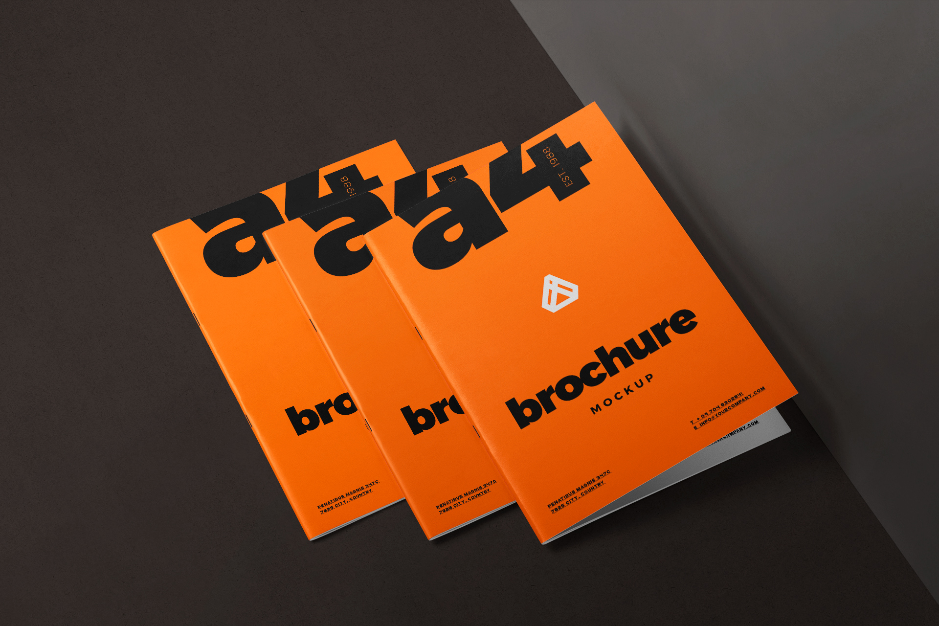 A4 Bi-Fold Brochure Mockup Realistic PSD Template