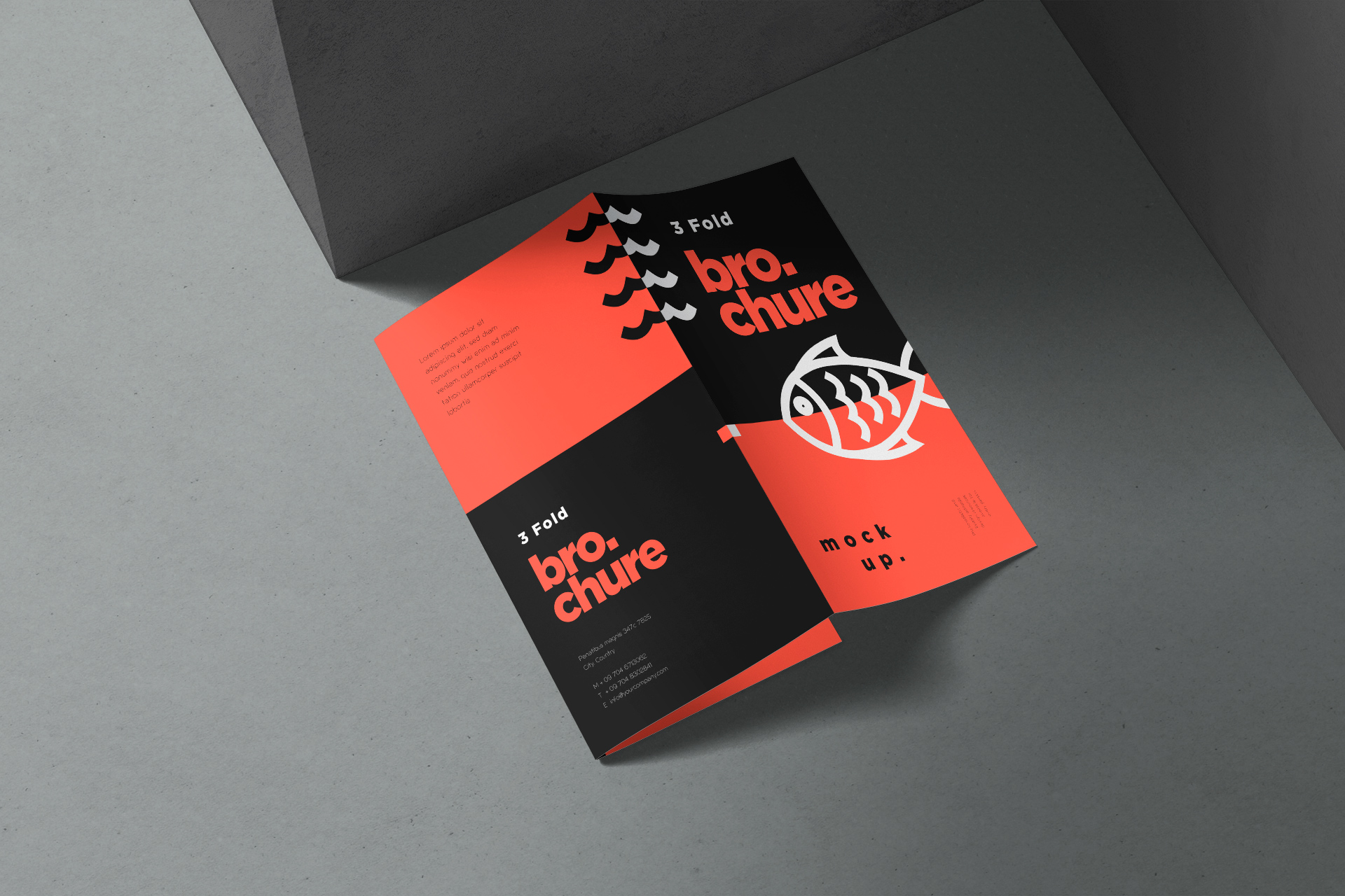 Elegant Tri-Fold Brochure Mockup Premium PSD