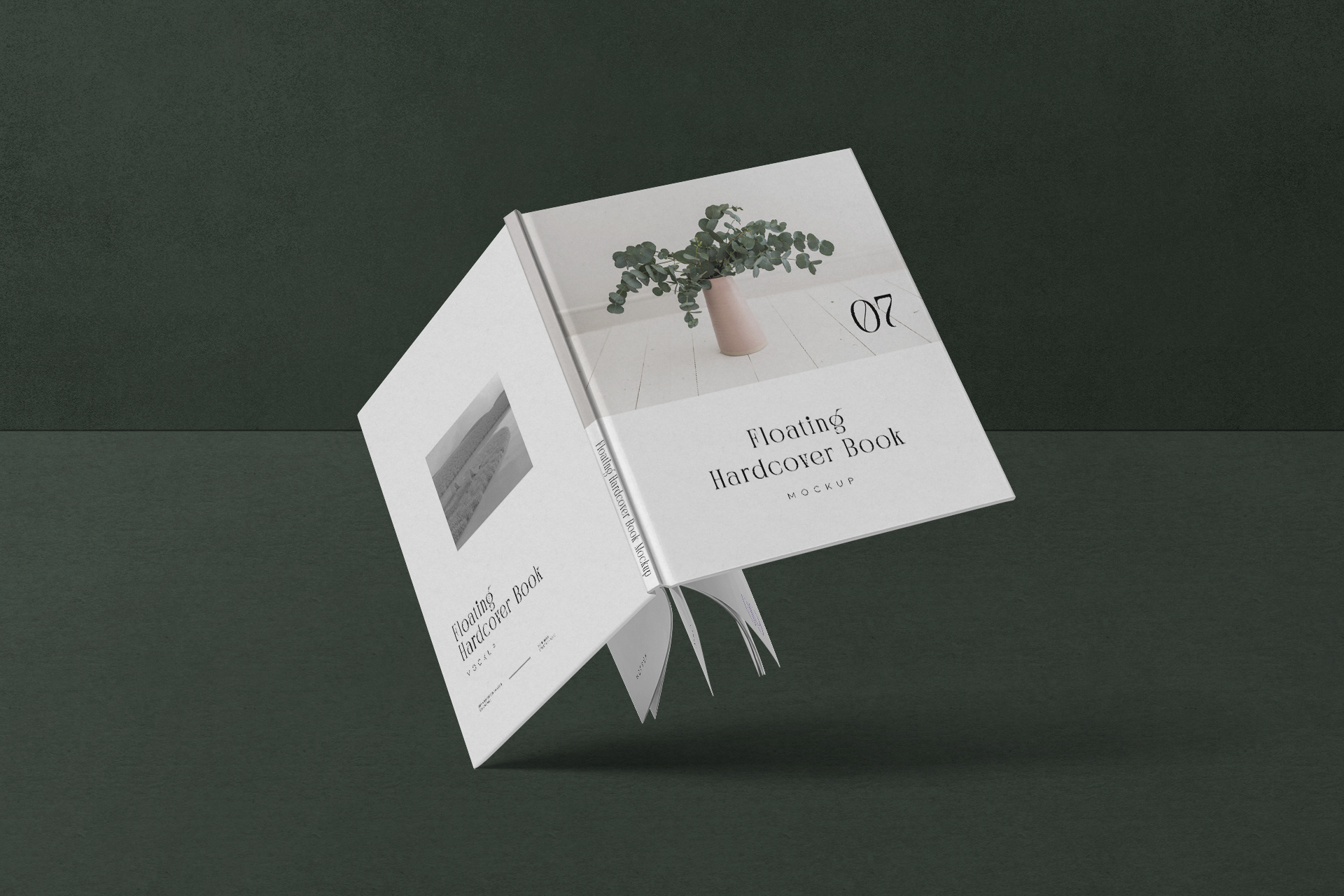 Floating Hardcover Book Mockup Realistic PSD