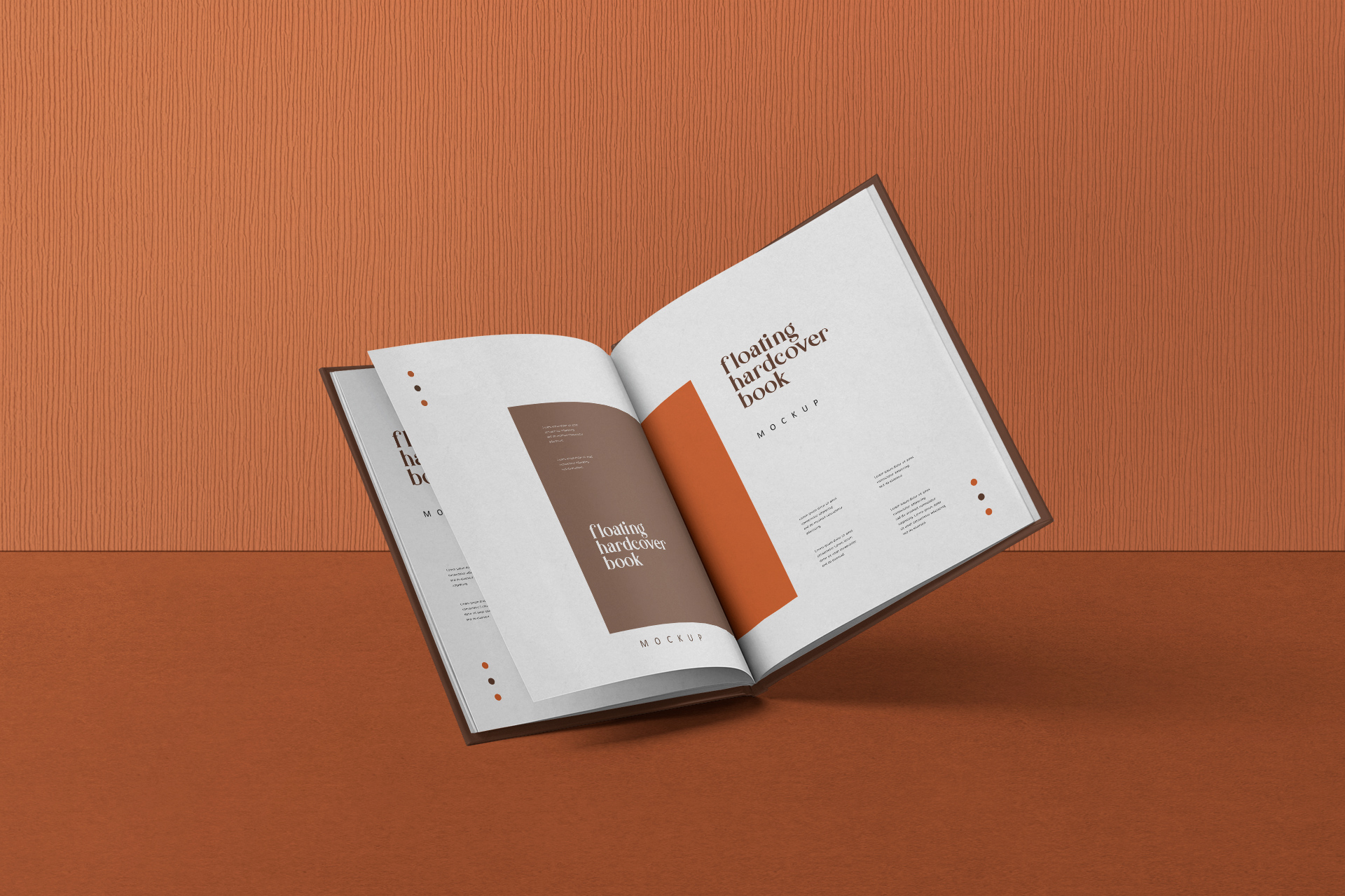 Open Hardcover Book Mockup Realistic Print Display