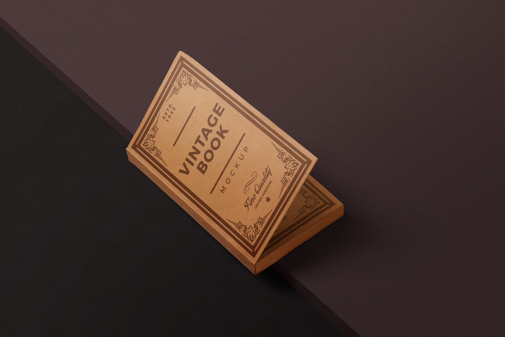Floating Vintage Book Mockup Retro Cover Design