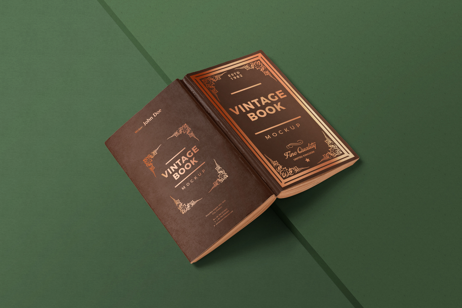 Classic Vintage Book Mockup Premium Hardcover PSD