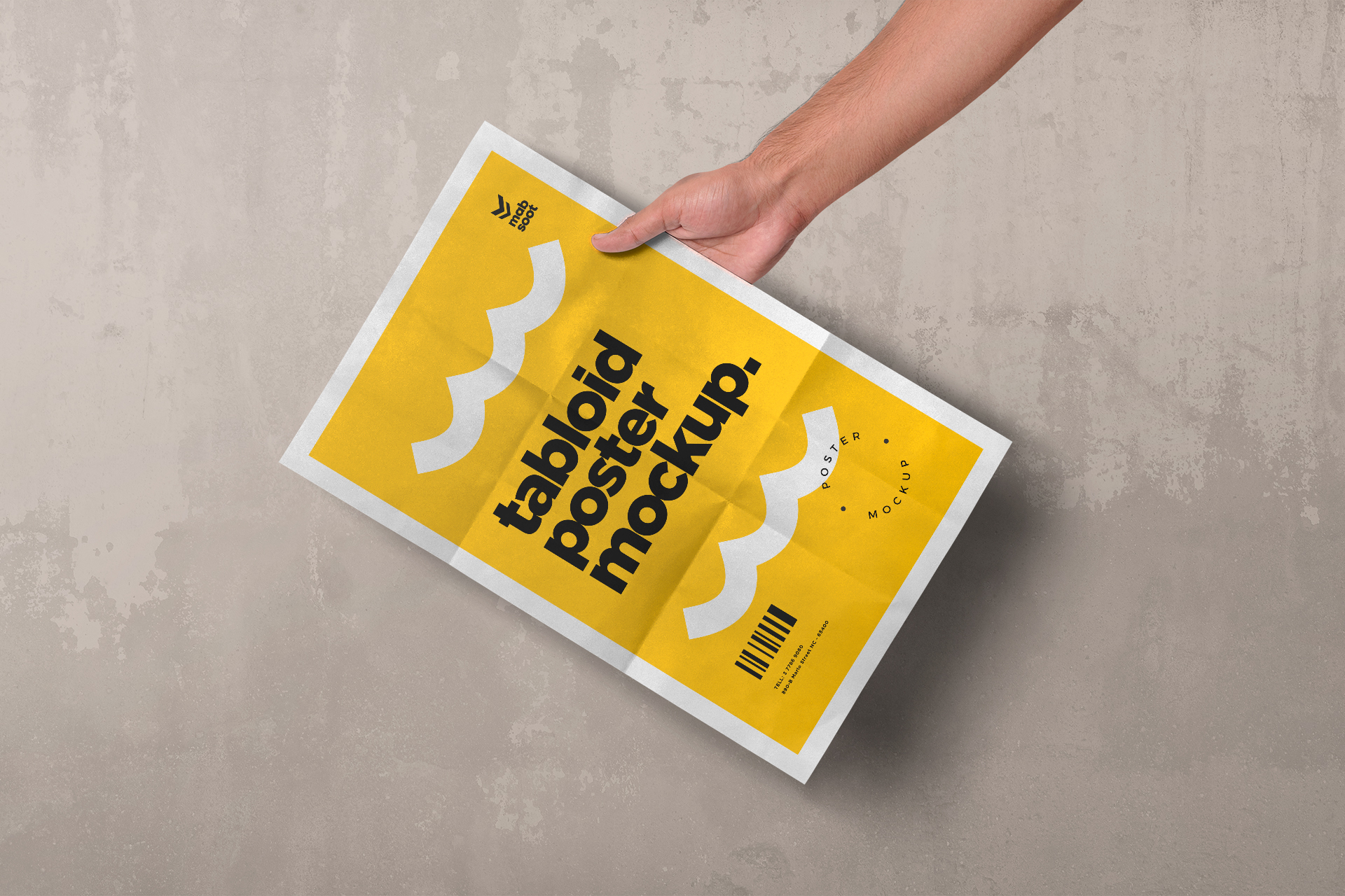 Minimalist Tabloid Poster Mockup Print-Ready PSD