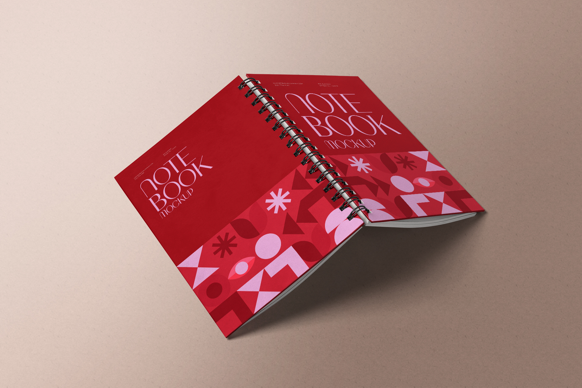 Modern Spiral Notebook Mockup Stylish Print PSD