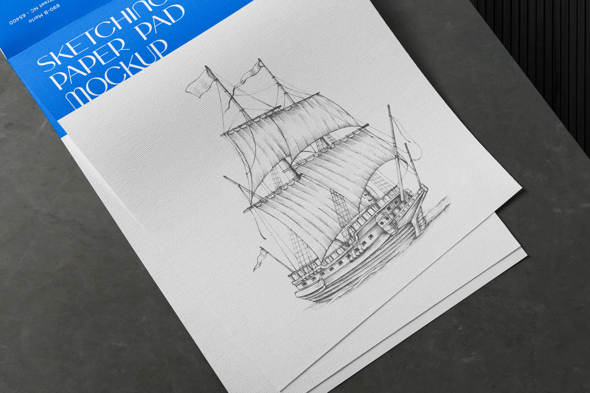 Realistic Sketching Paper Pad Mockup PSD Template