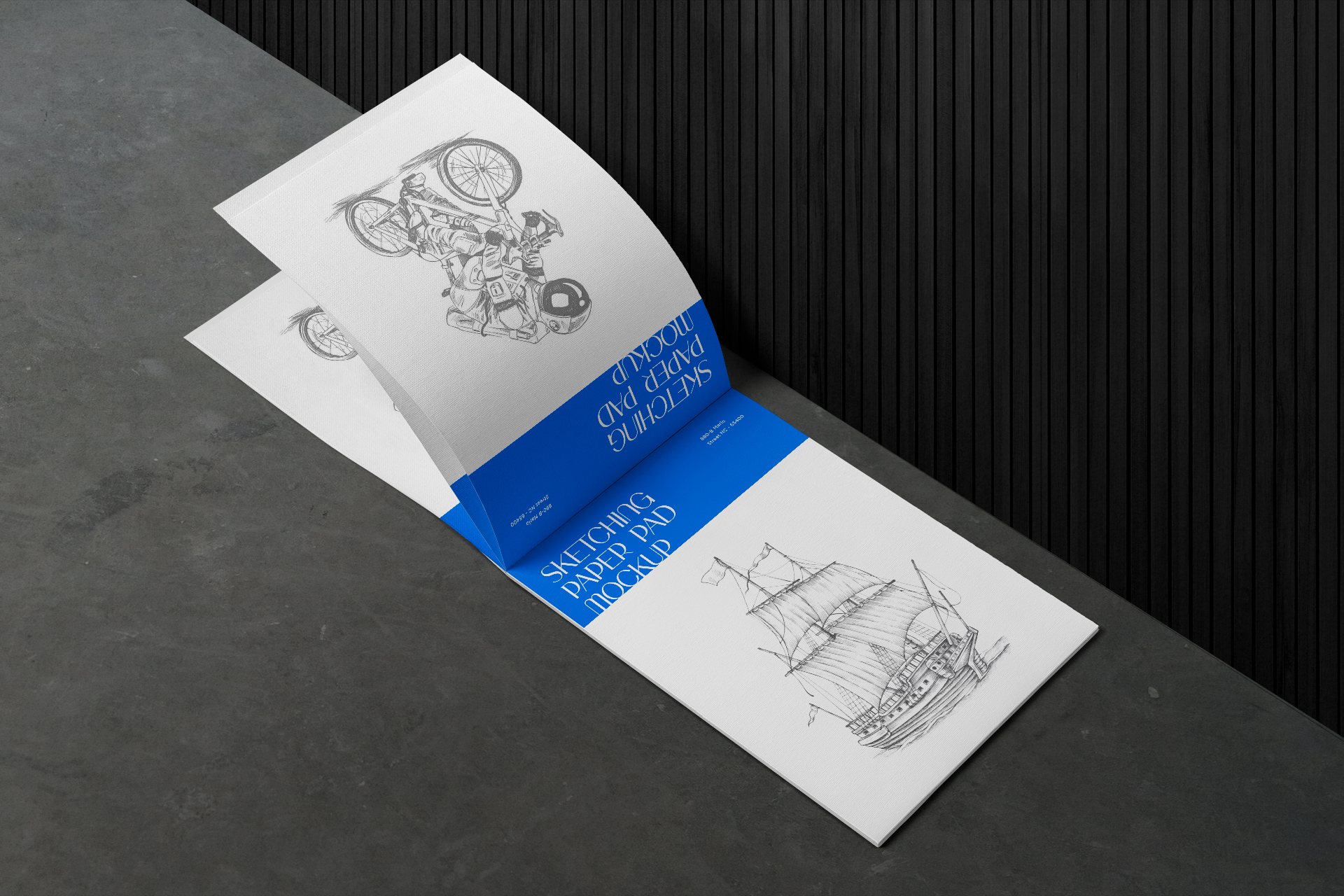 Vertical Sketching Paper Pad Mockup Realistic PSD