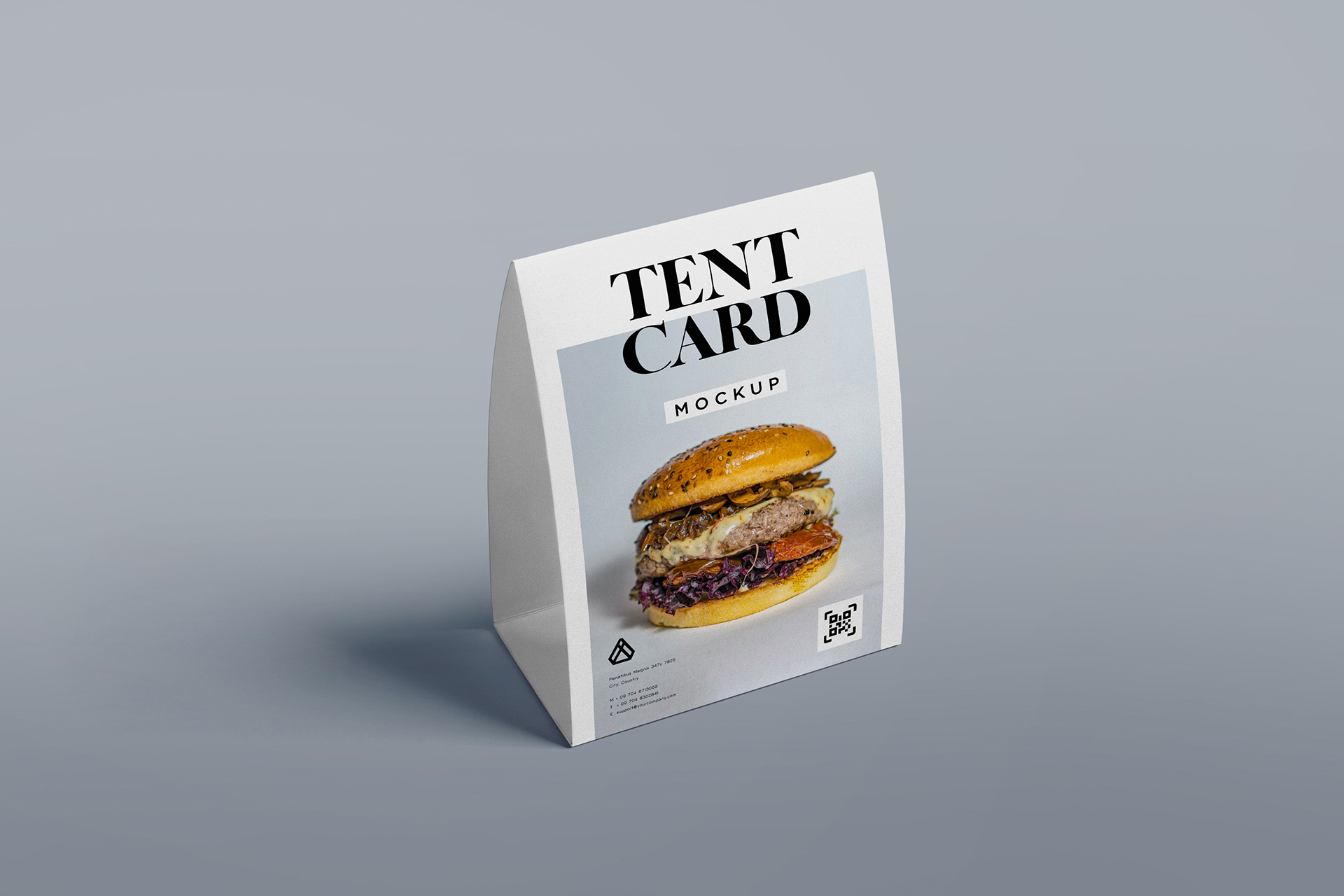 PSD Table Tent Card Mockup for Menu & Advertising