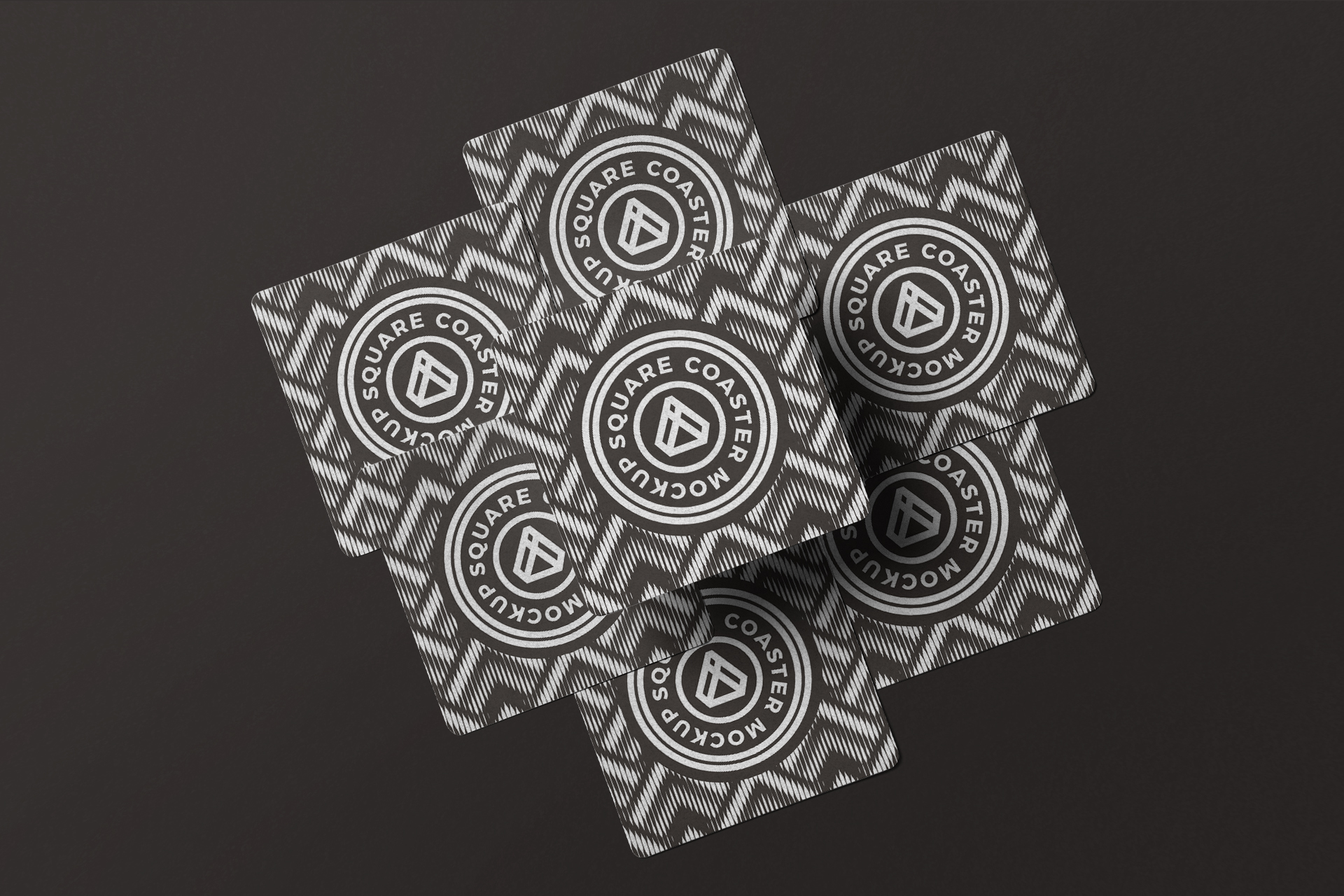 Modern Square Coaster Mockup with Realistic Details