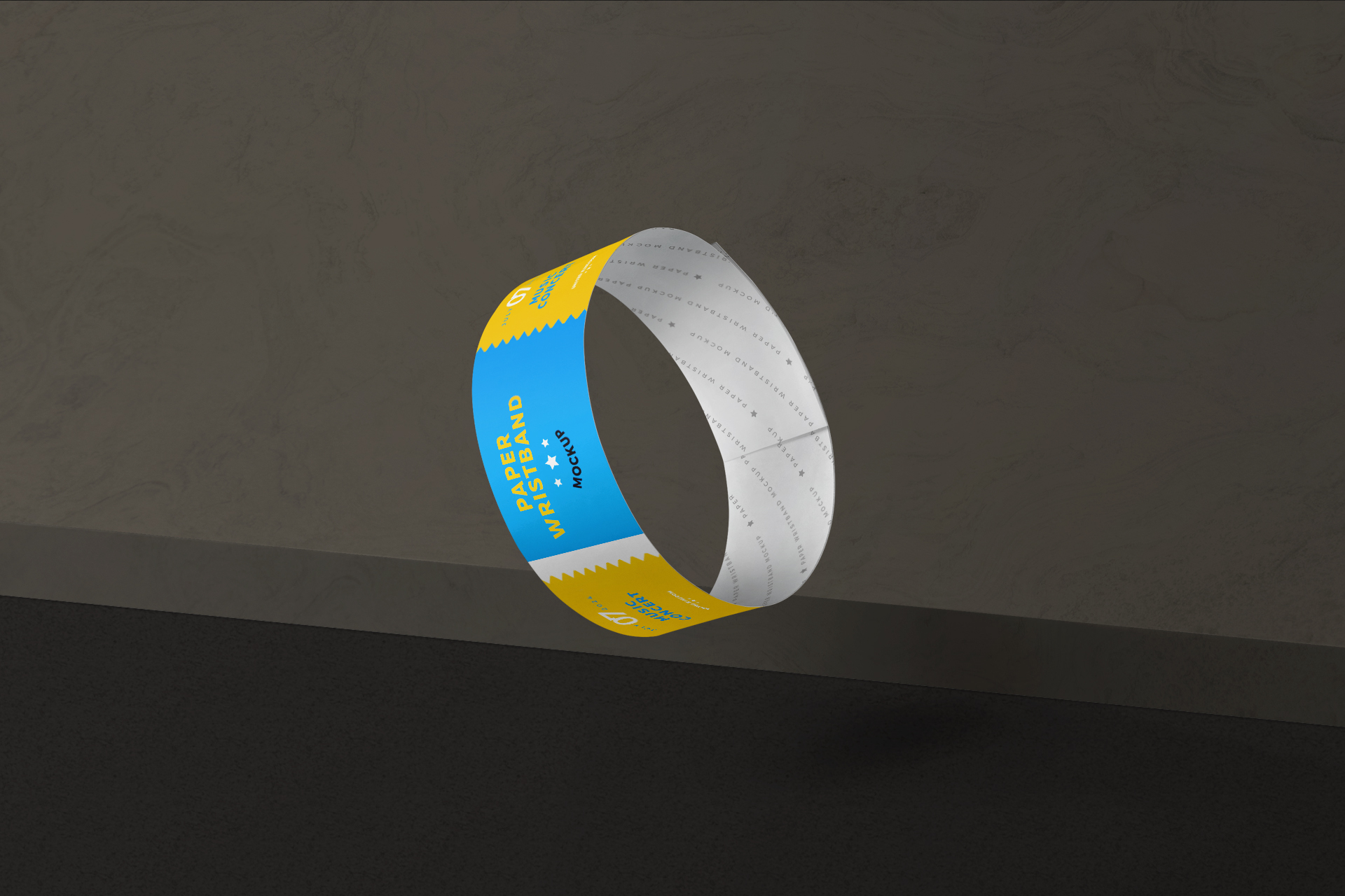 Straight Paper Wristband Mockup for Ticketing