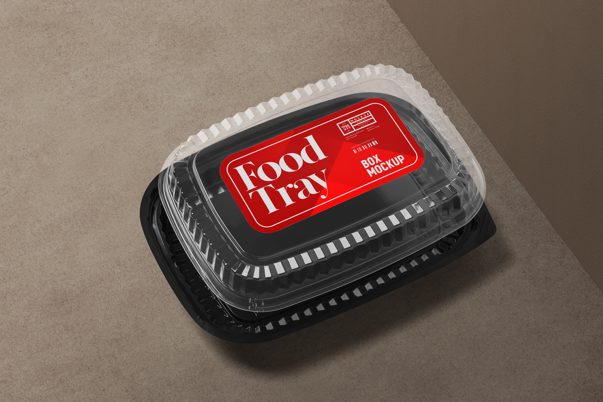 Clear Plastic Food Tray Mockup for Meal Packaging