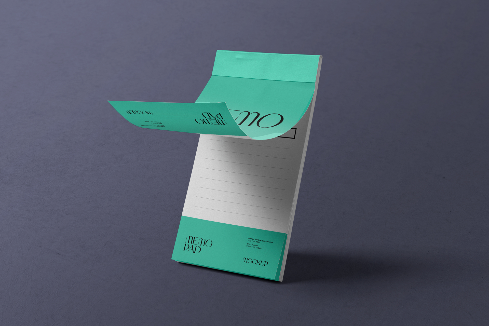Standing Memo Pad Mockup with Flip Cover
