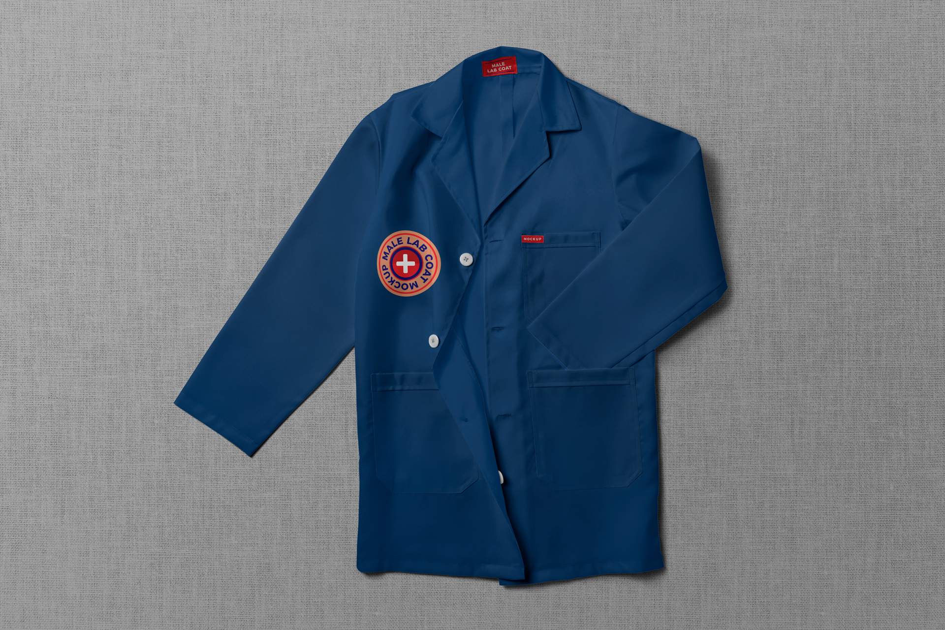 Realistic Lab Coat Mockup with Customizable Elements