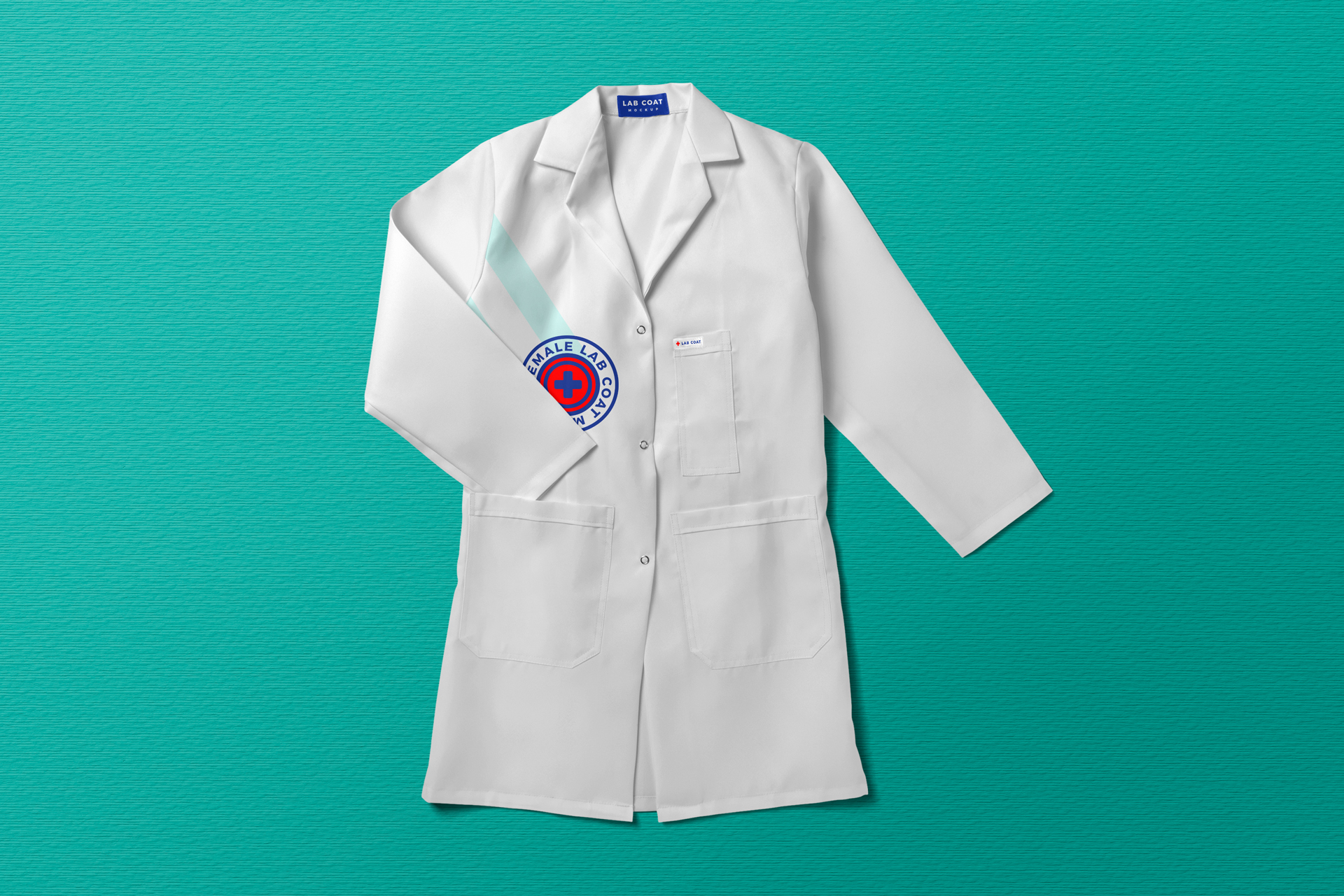 Premium Female Lab Coat Mockup with Custom Branding