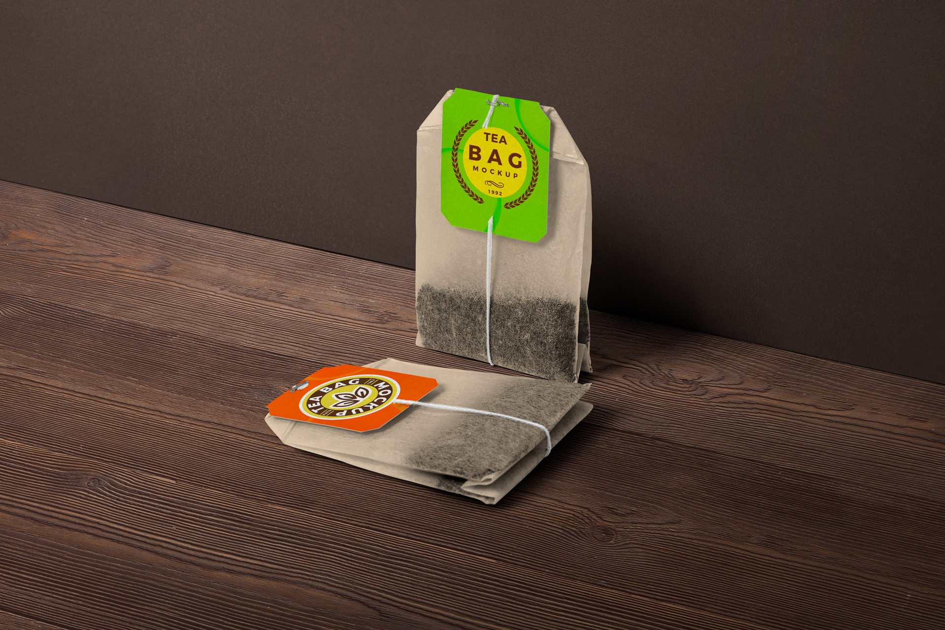 Premium Tea Bag Mockup with Customizable Label