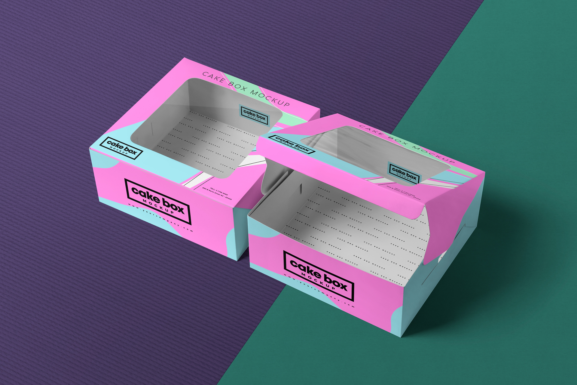 Open Cake Box Mockup for Bakery & Pastry Branding