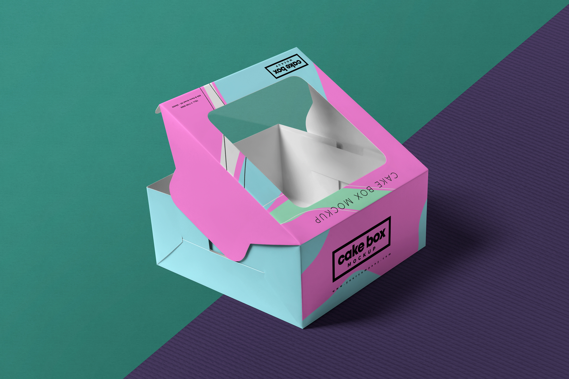 Stylish Foldable Cake Box Mockup with Window Display