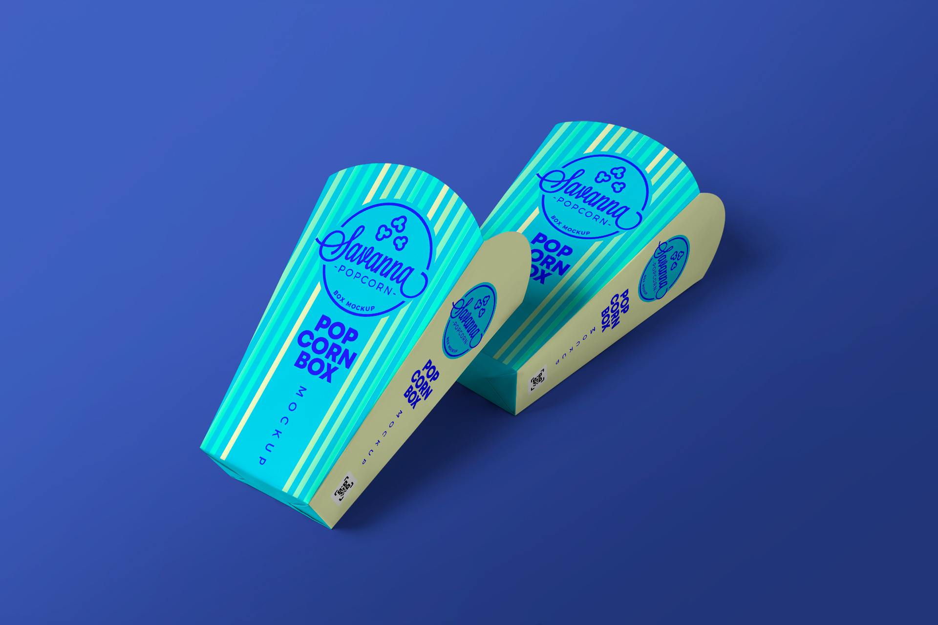 Laid Down Popcorn Box Mockup for Snack Branding