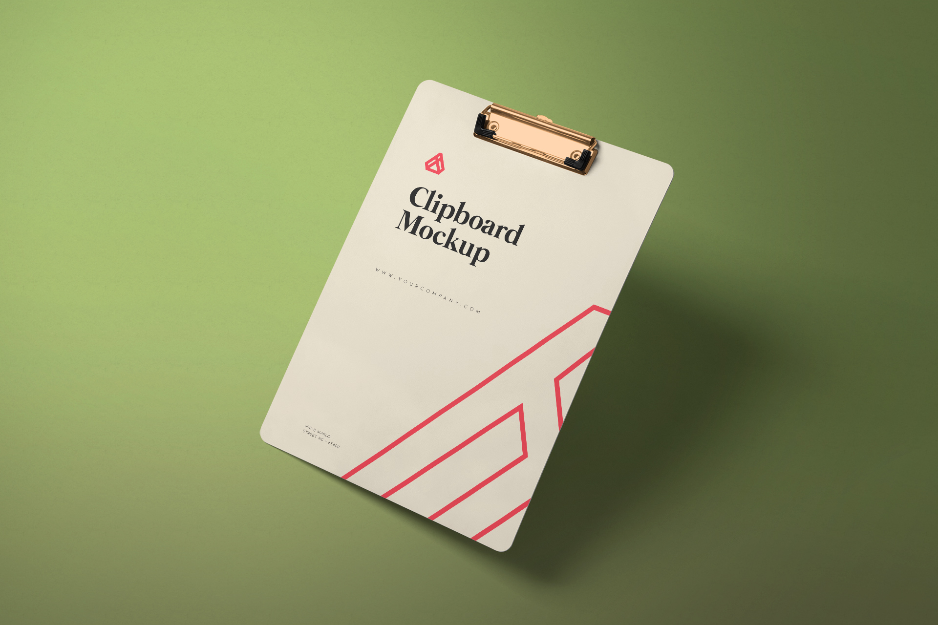 Floating Clipboard Mockup – Angled View