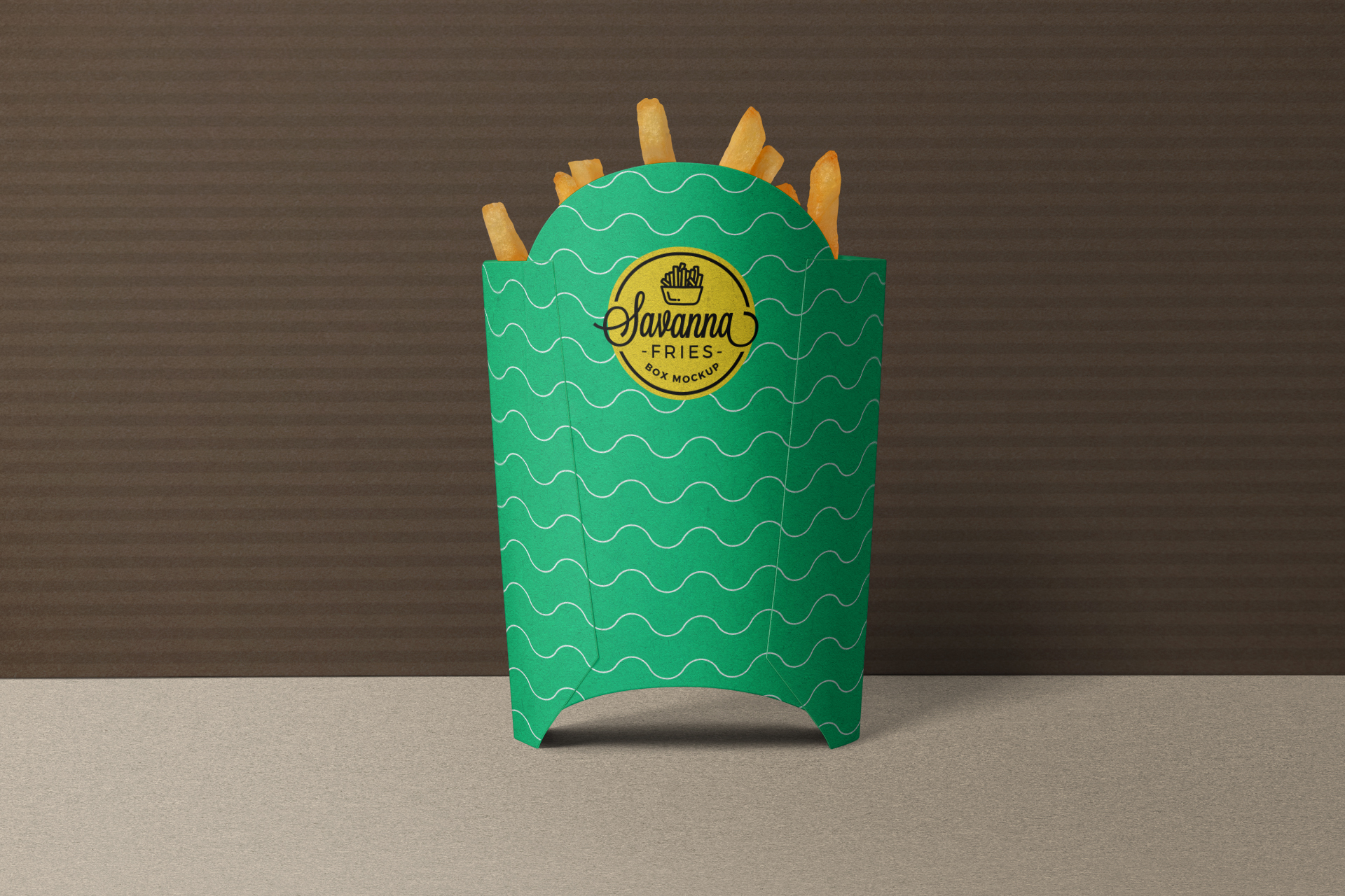 Standing Fries Box Mockup – Fast Food Branding