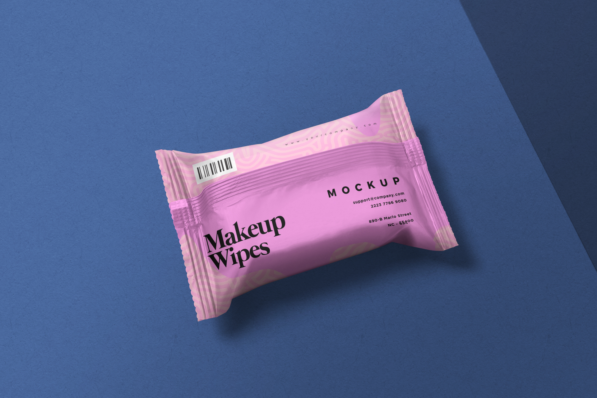 Top View Makeup Wipes Packaging Mockup – High Quality