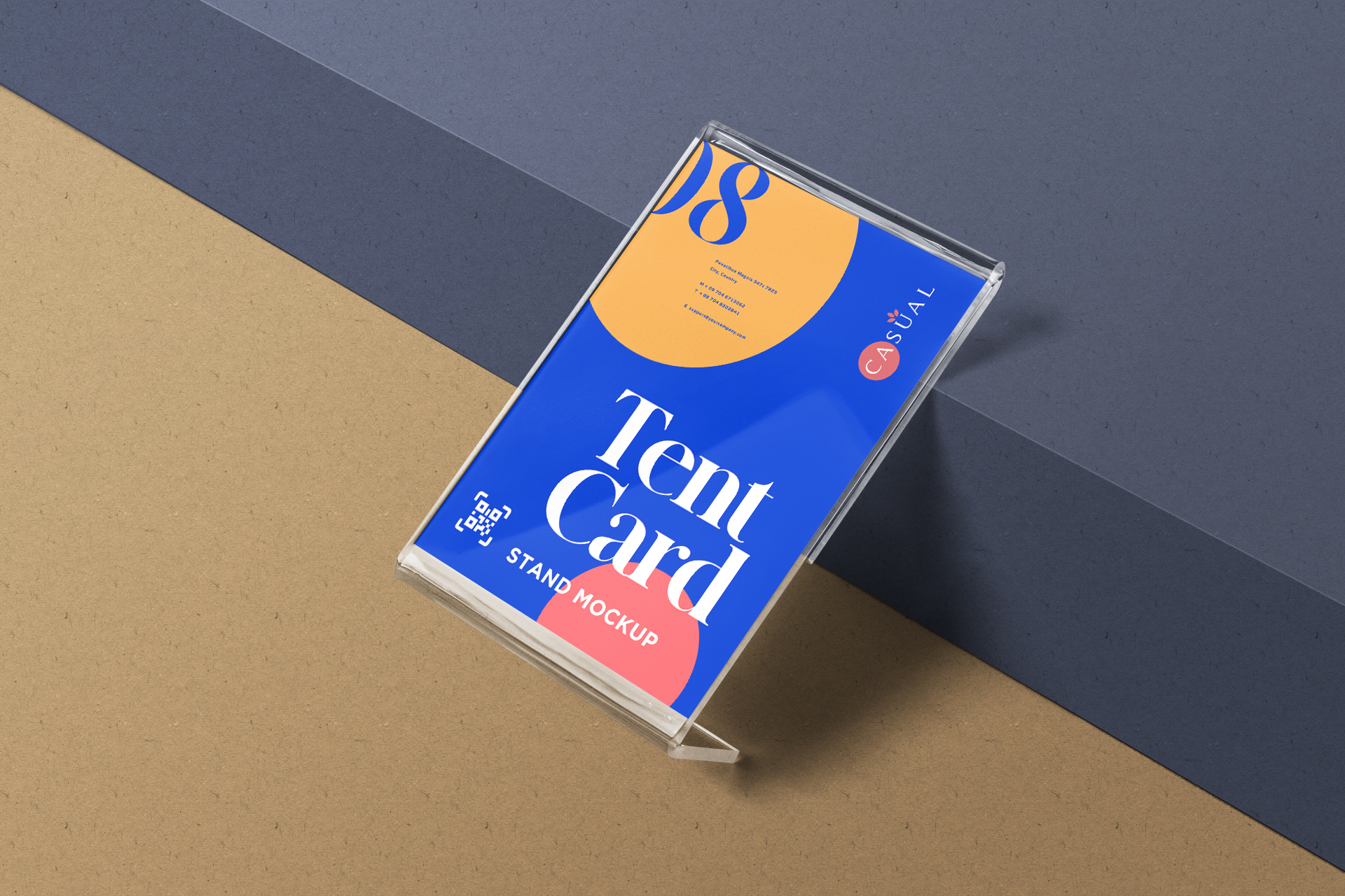 Side View Tent Card Stand Mockup – Elegant Branding