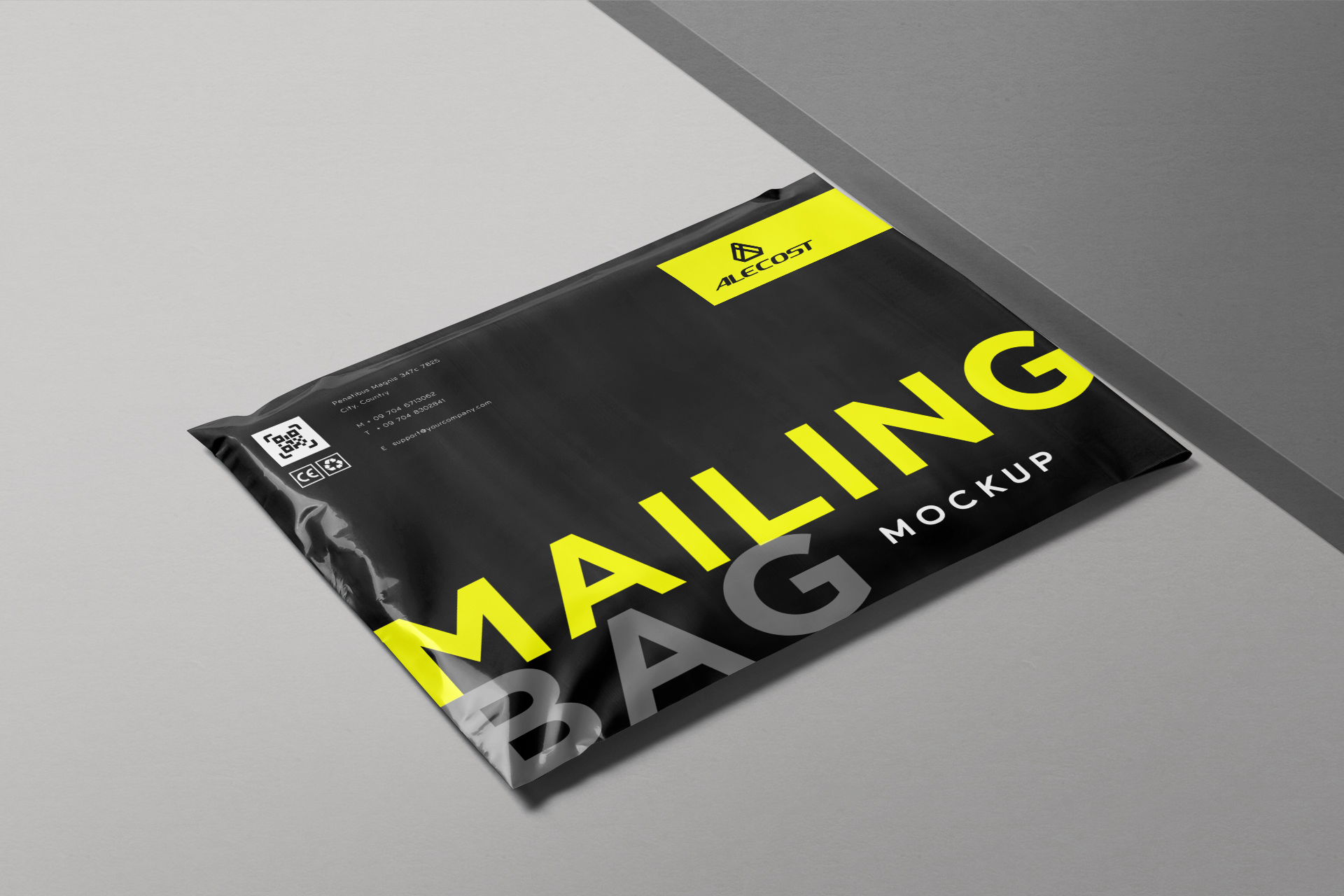 Flat Mailing Bag Mockup with Professional Layout