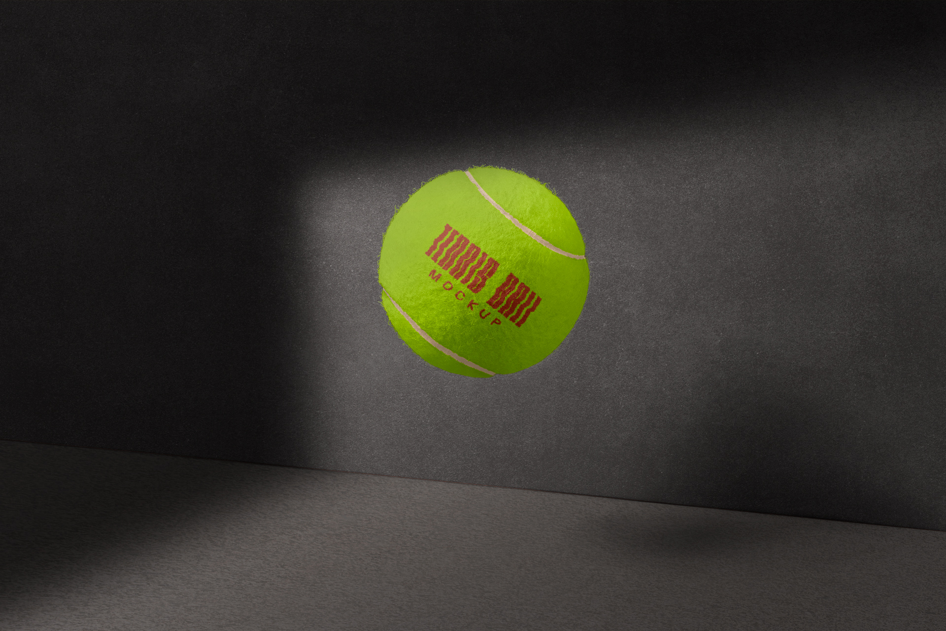 Floating Tennis Ball Mockup with Realistic Texture