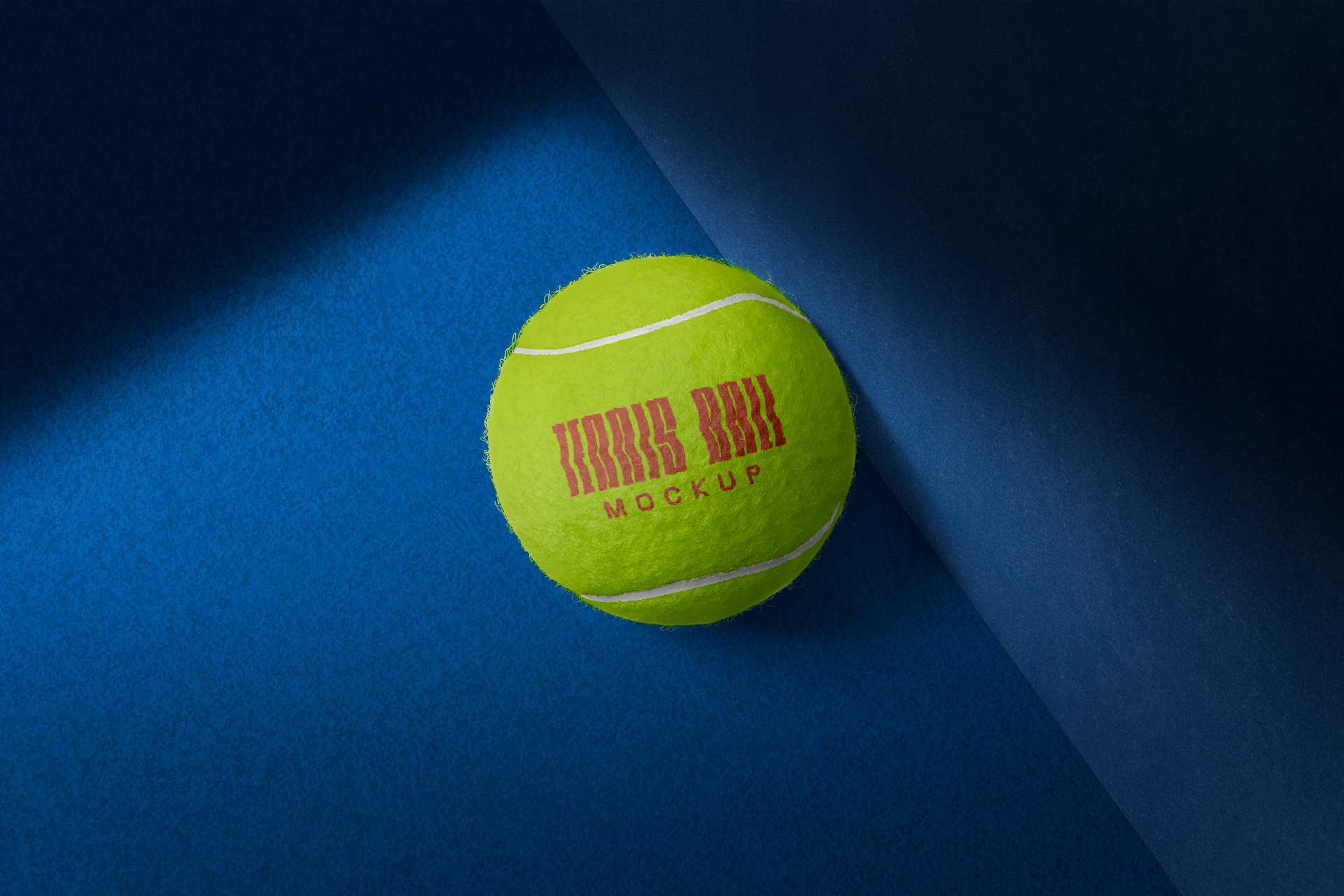 Blue Court Tennis Ball Mockup – Realistic Presentation