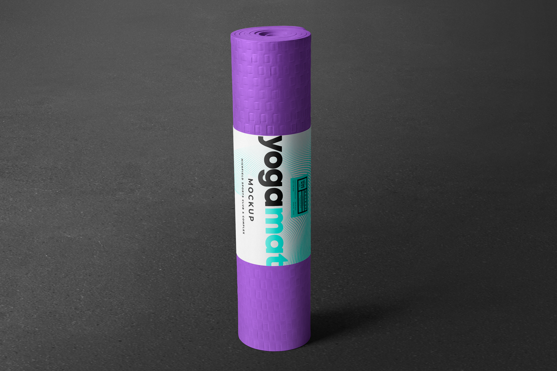 Standing Yoga Mat Mockup with Label Design