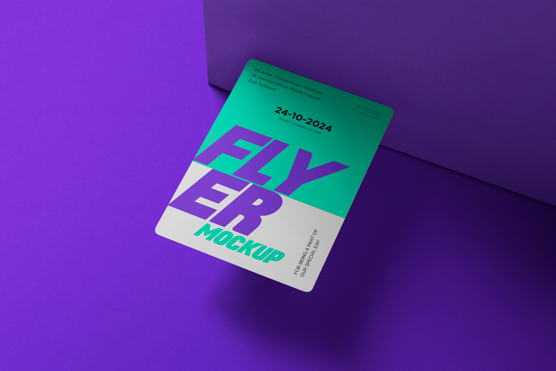 A5 Event Flyer Mockup – Rounded Corner Flyer PSD