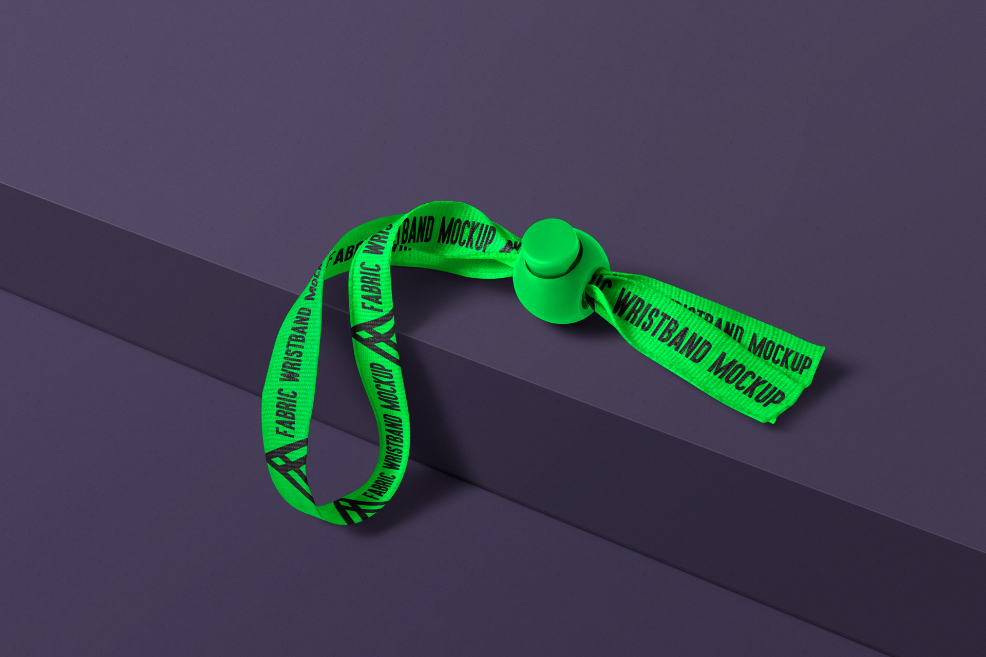 Festival Wristband Mockup – Adjustable Fabric Band PSD
